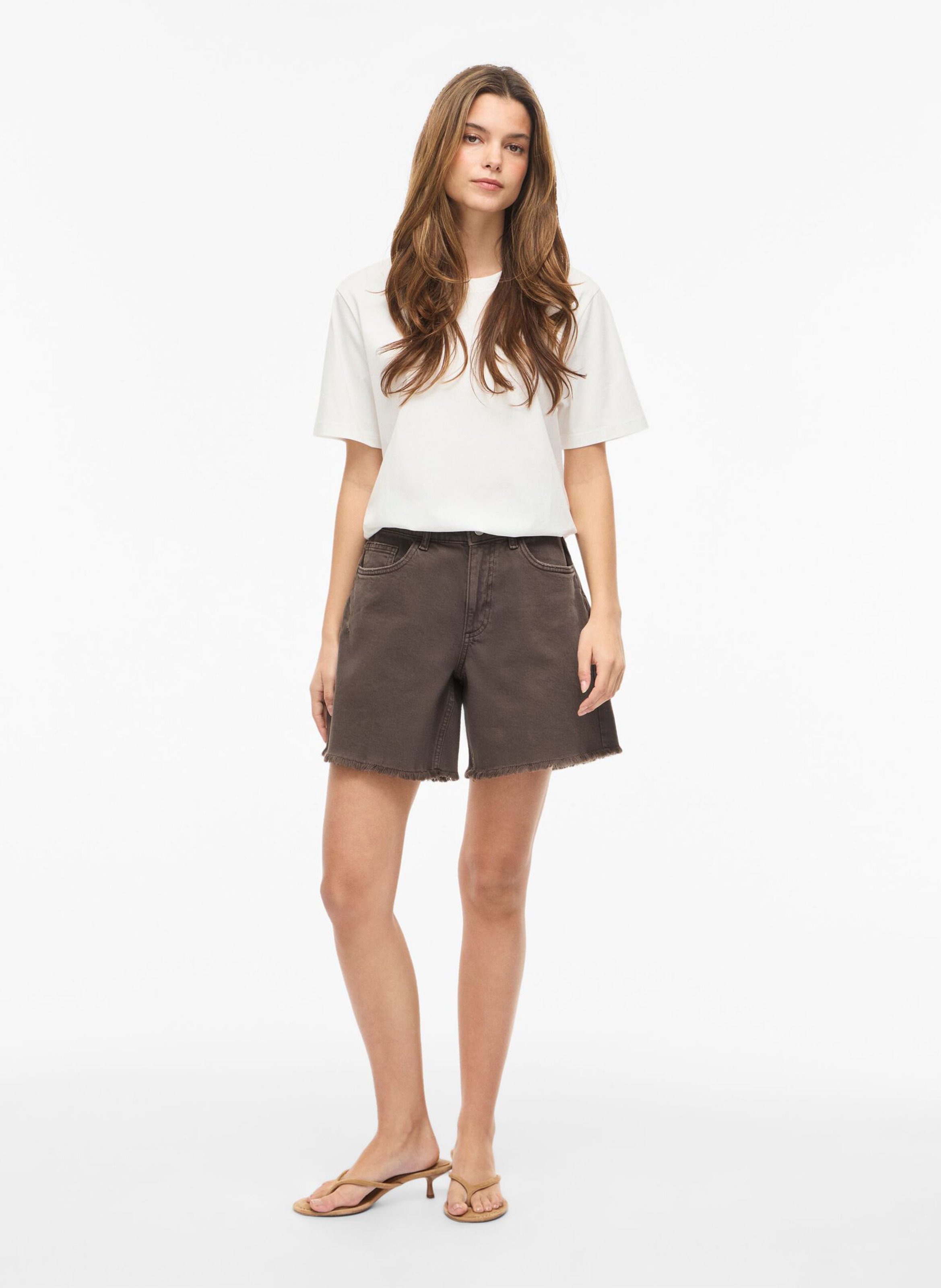 Straight denim shorts VILA Black