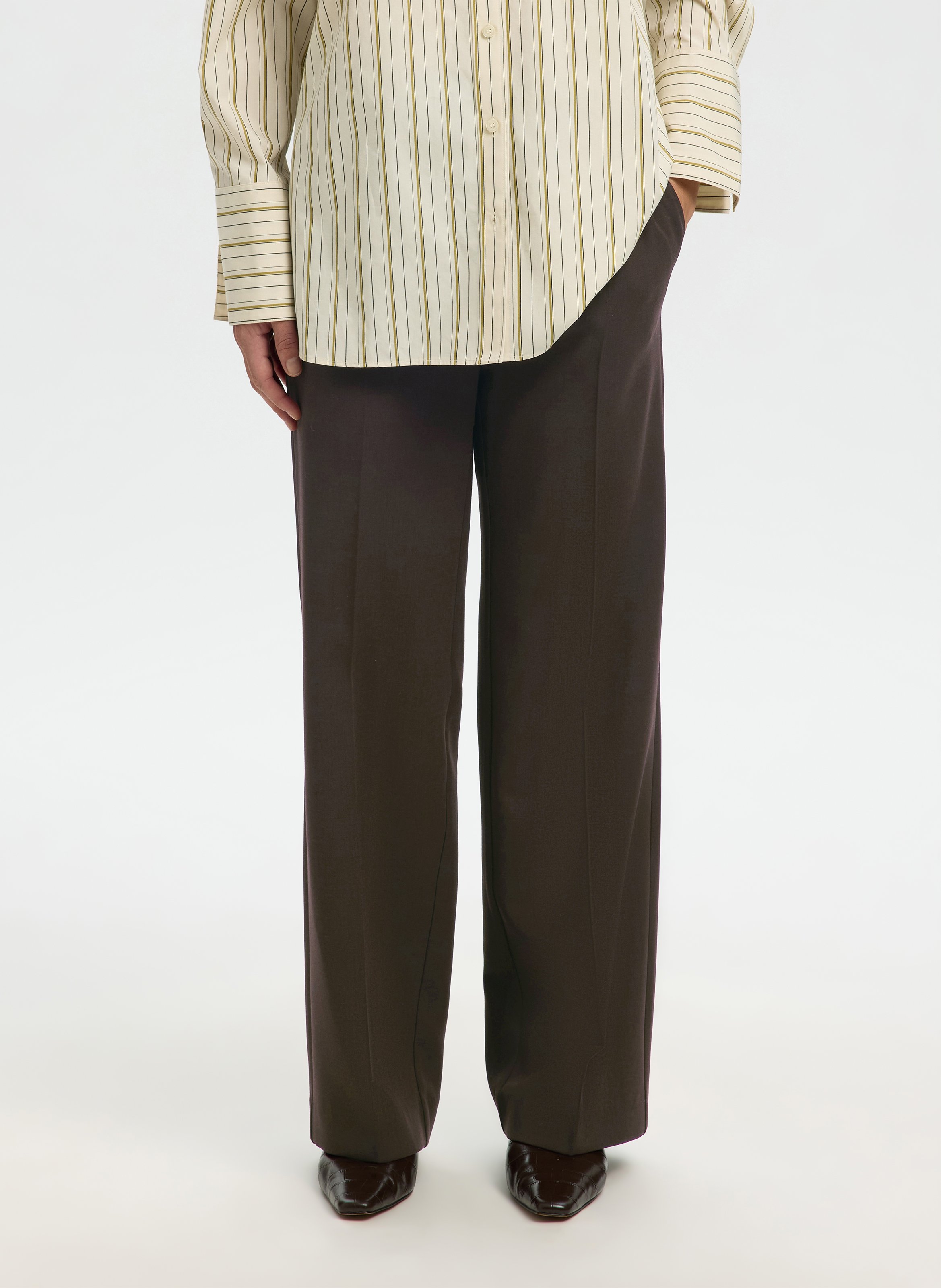 Bundfaltenhose SELECTED Braun