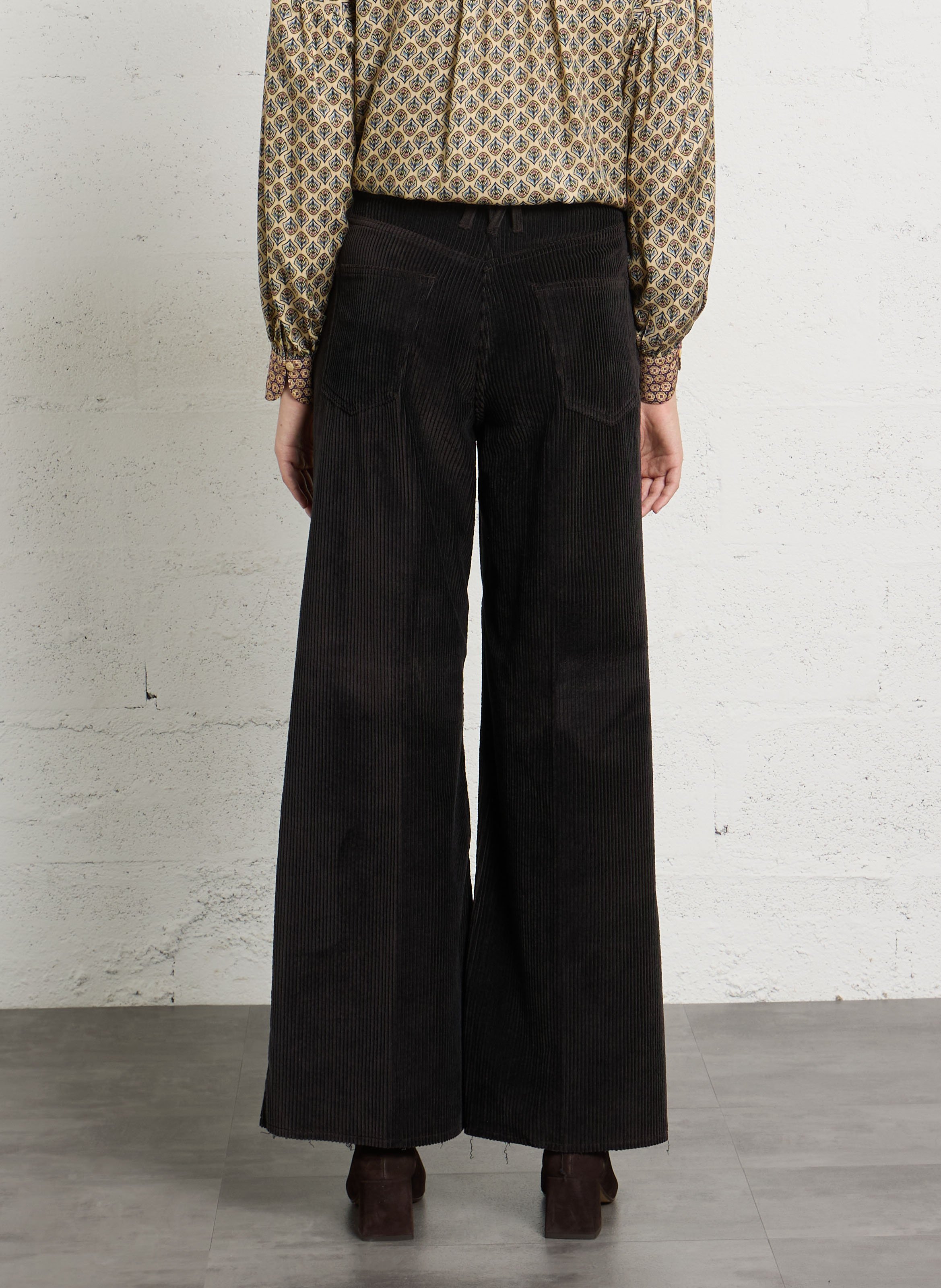 Straight-leg cotton corduroy pants | Brown MOMONI Women