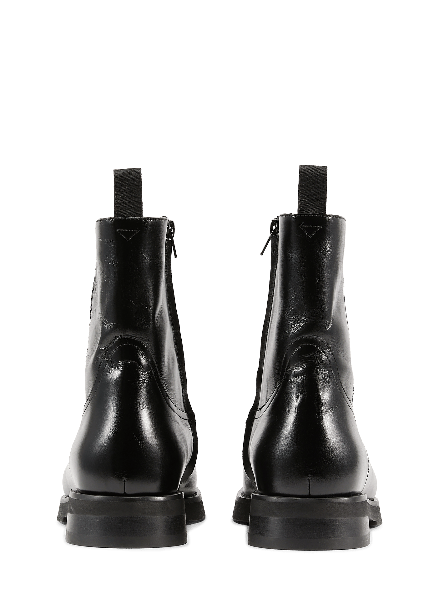 Zipped smooth leather ankle boots SAISON 1865 Black