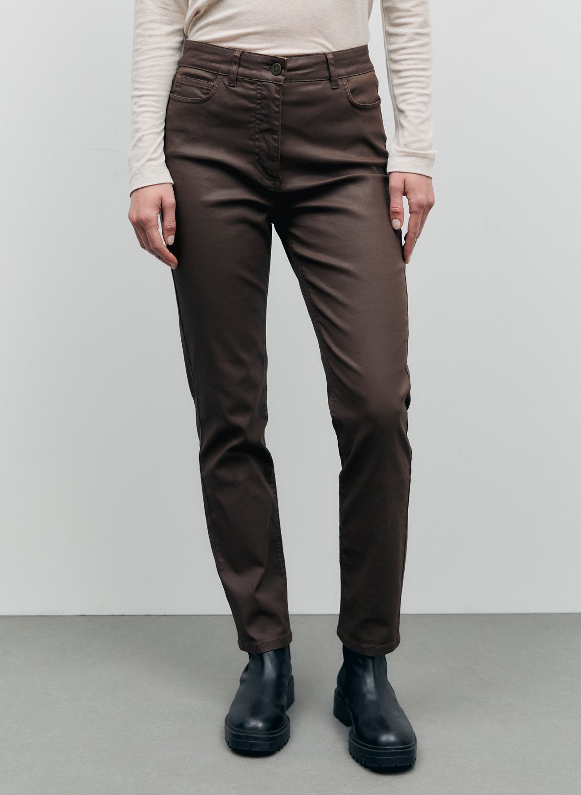 Beschichtete Slimfit-Jeans aus Baumwoll-Mix GERARD DAREL Braun
