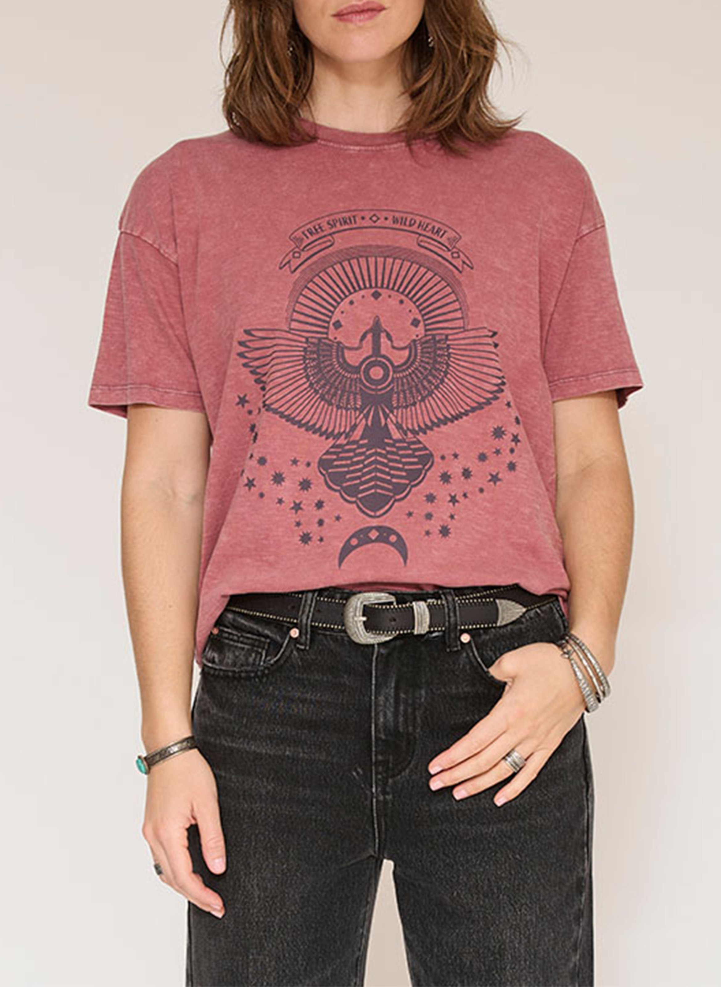 T-shirt ample sérigraphié en coton MKT Marron