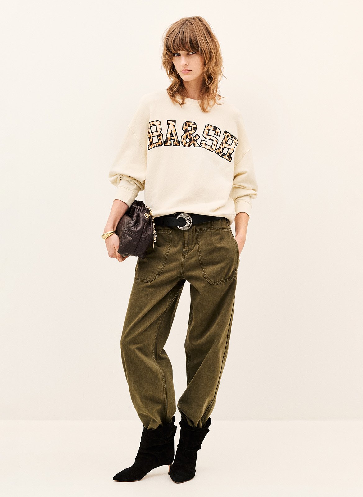 Straight cotton-blend sweater BA&SH Beige