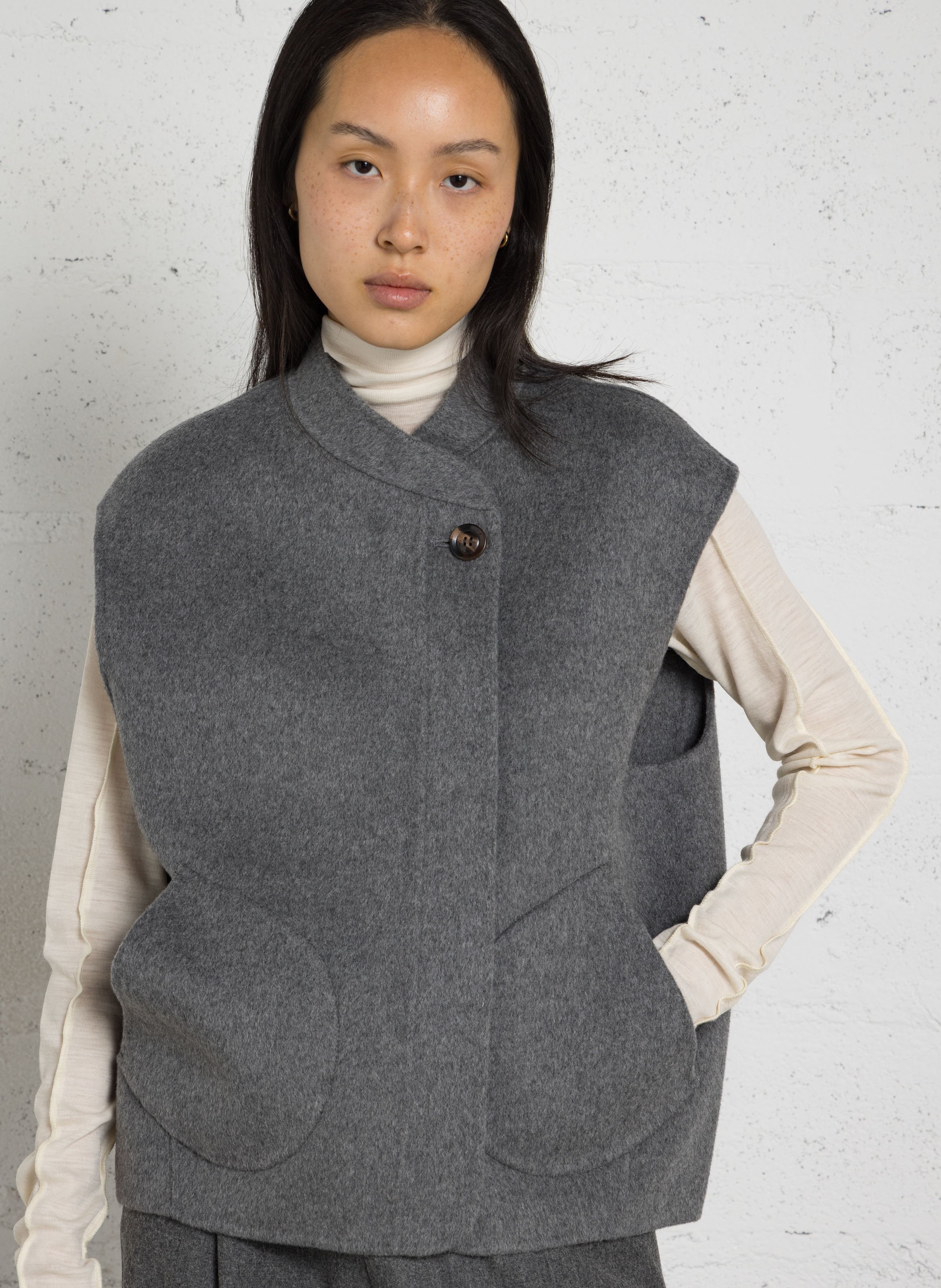 Short high-neck wool blend jacket SOEUR