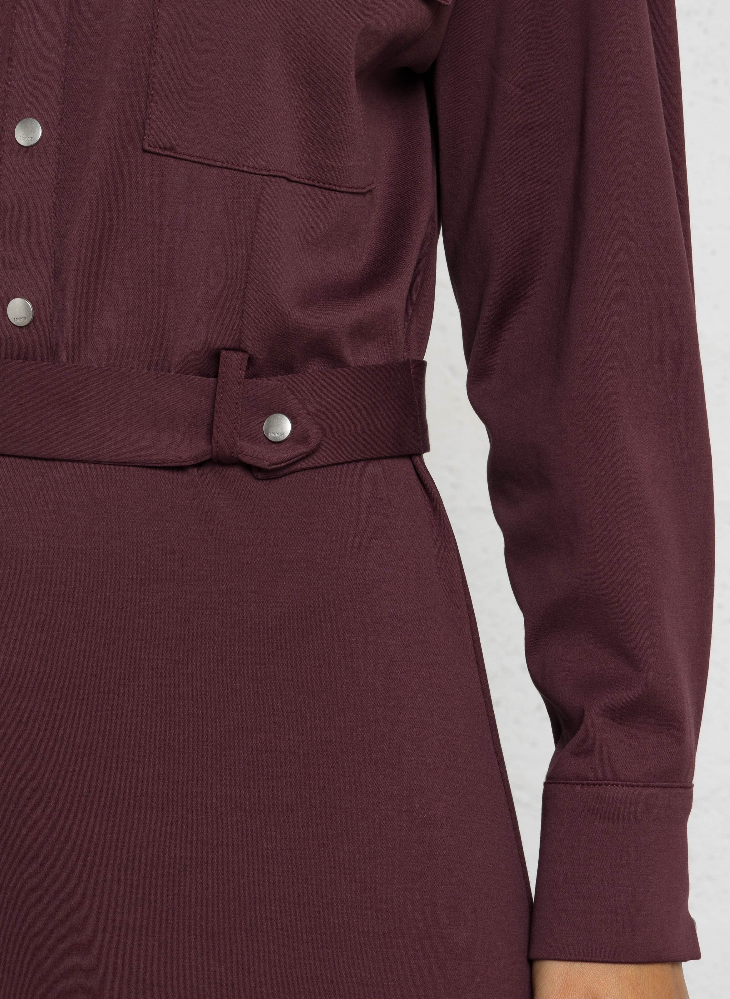 Robe chemise midi en coton IKKS Violet