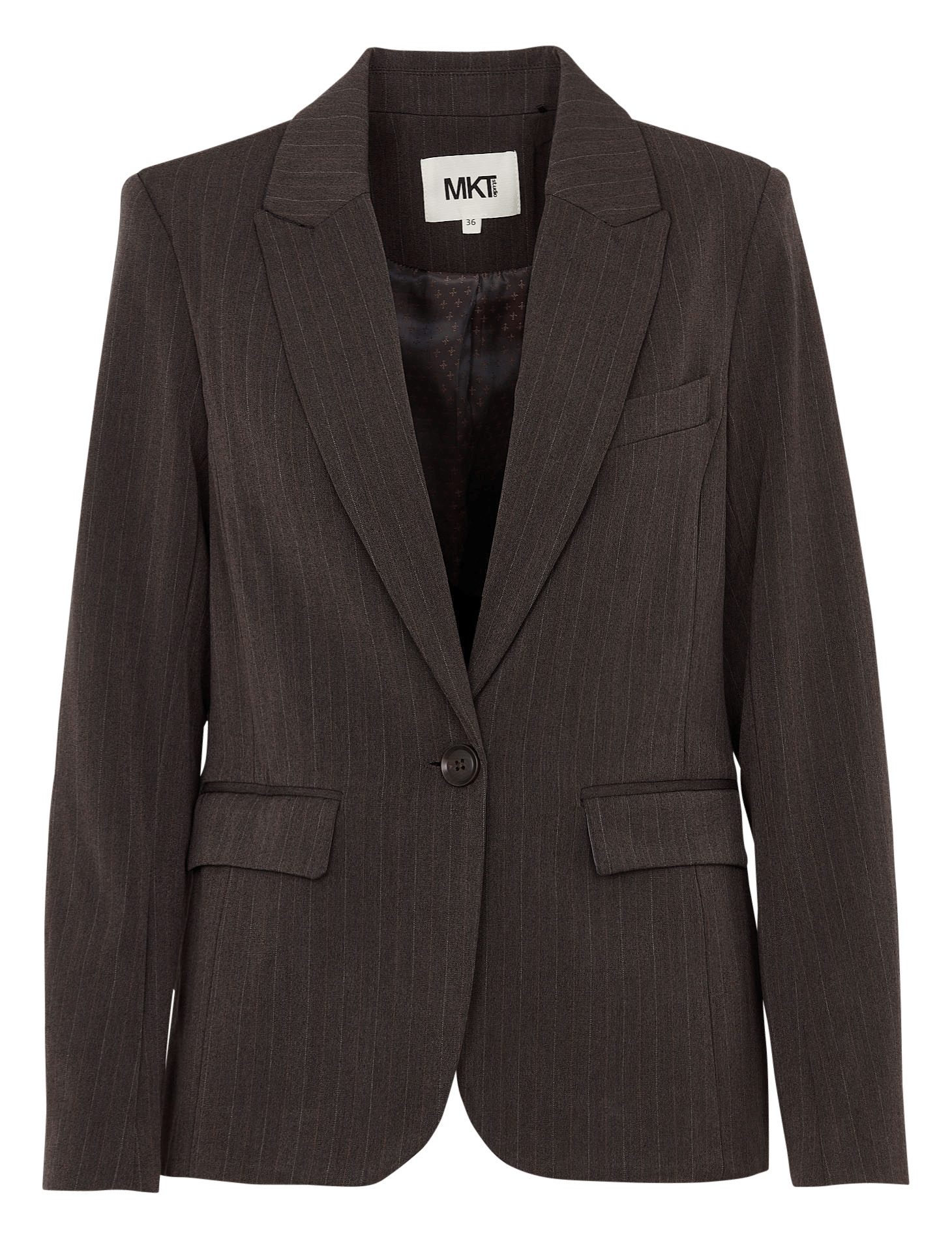 Veste tailleur cintrée à rayures MKT Marron