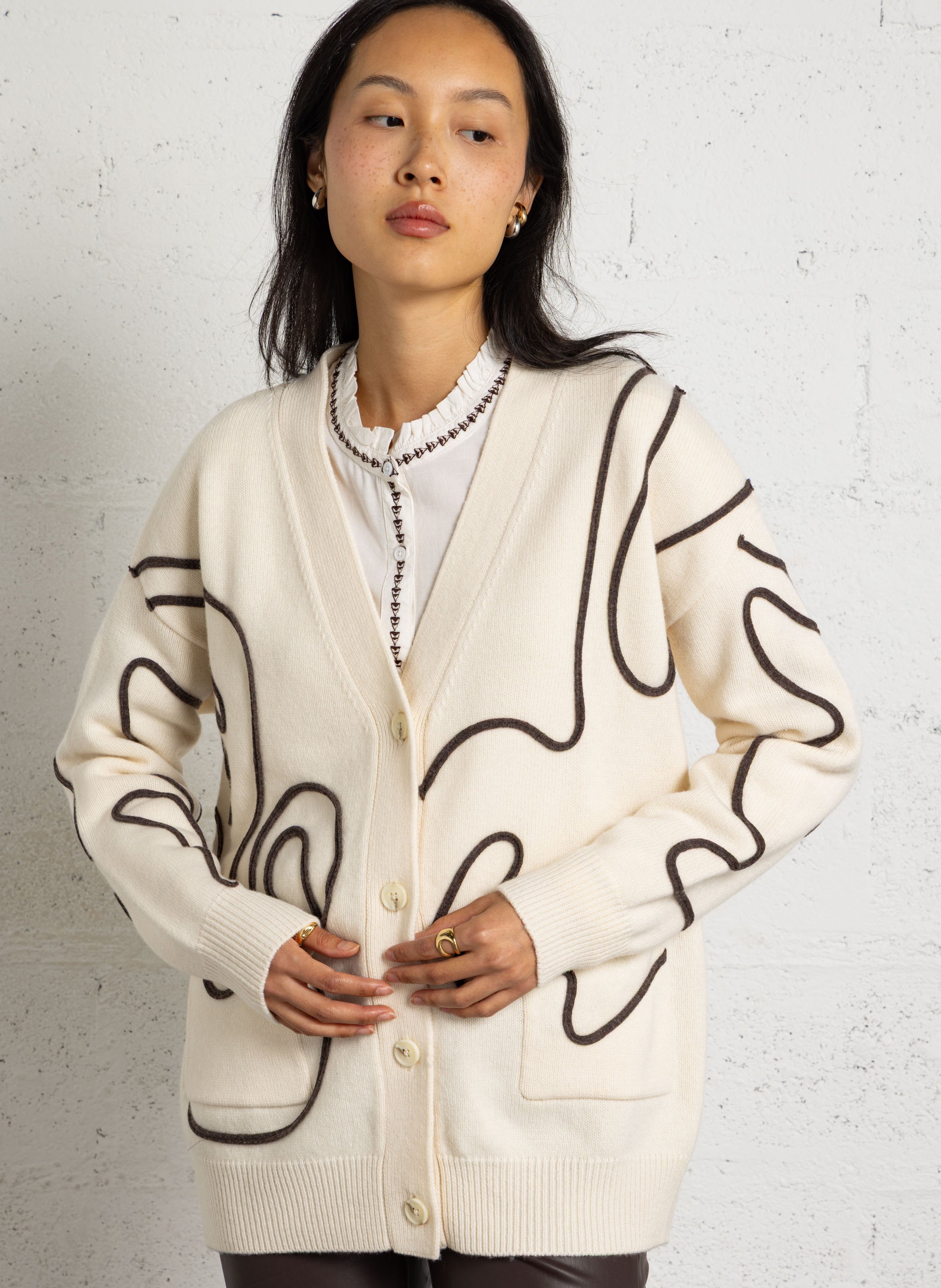 V-neck wool cardigan BERENICE