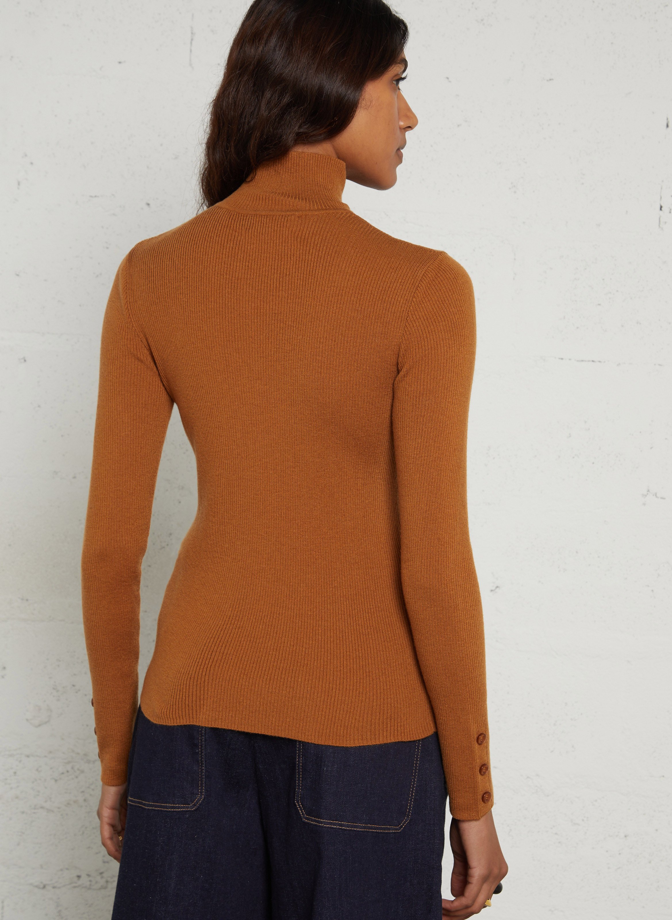 Pull cintré col montant boutonné MAISON 123 Doré