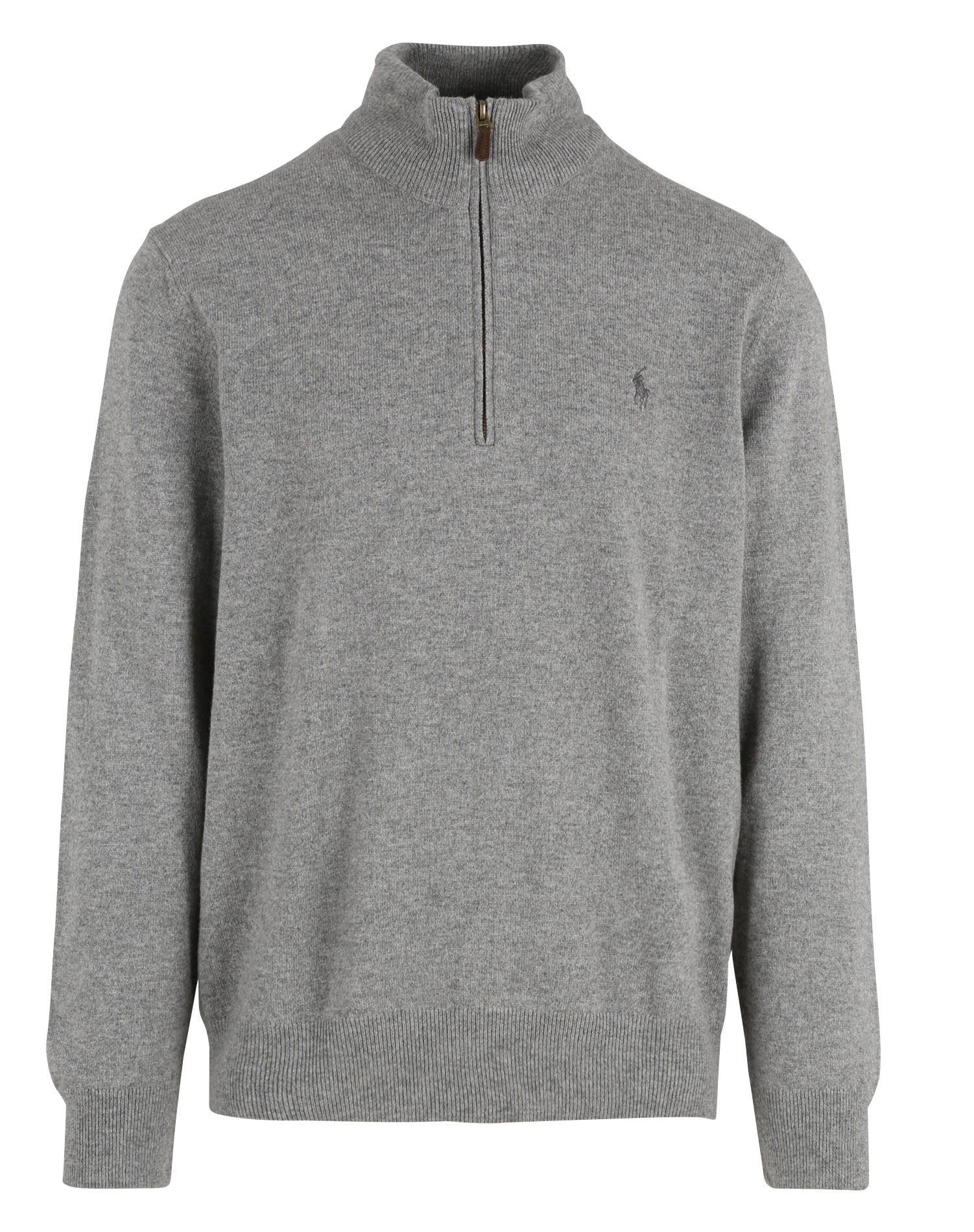 Regular-Fit-Pullover aus Merinowolle mit Stehkragen und Stickerei POLO RALPH LAUREN Grau