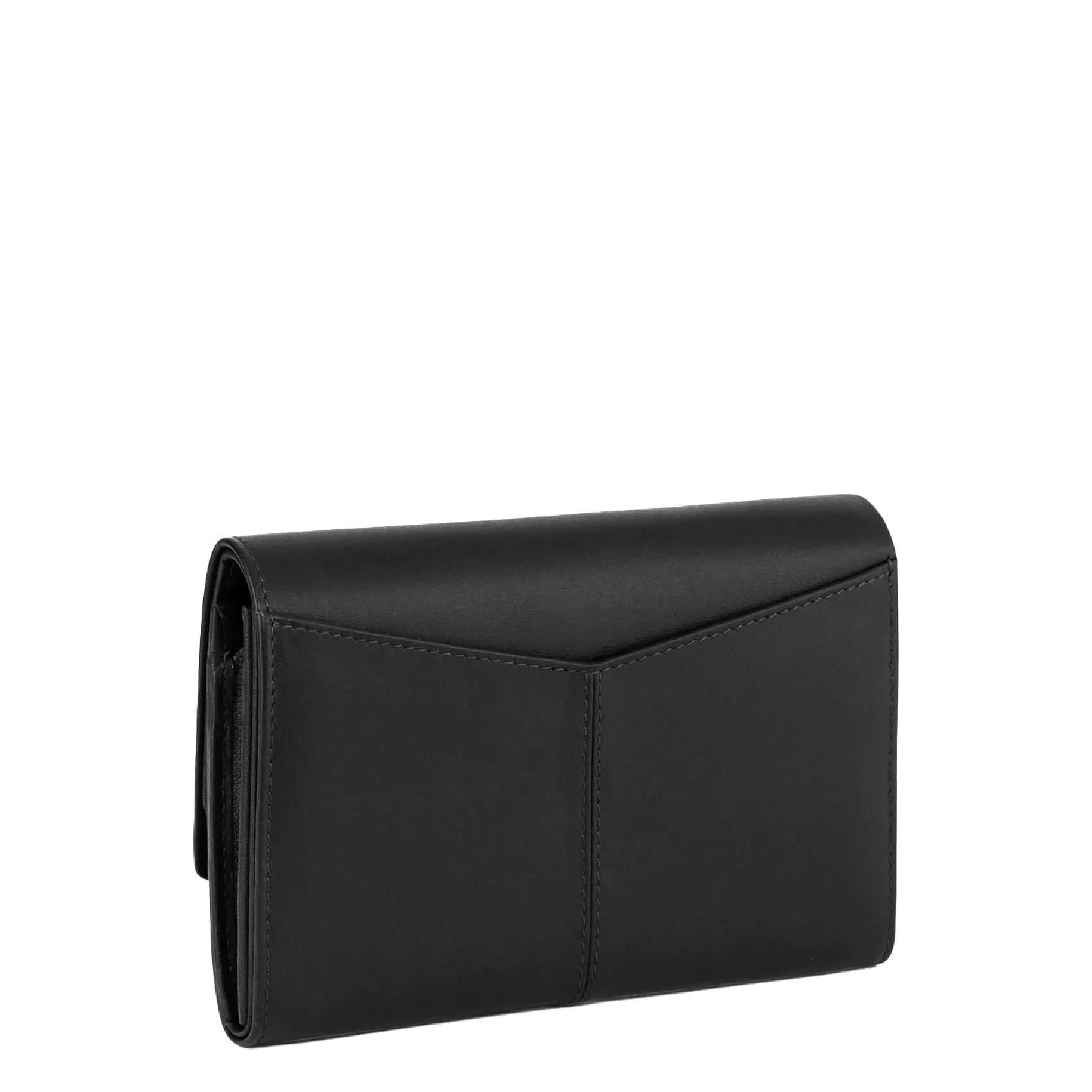 Portefeuille en cuir lisse Noir