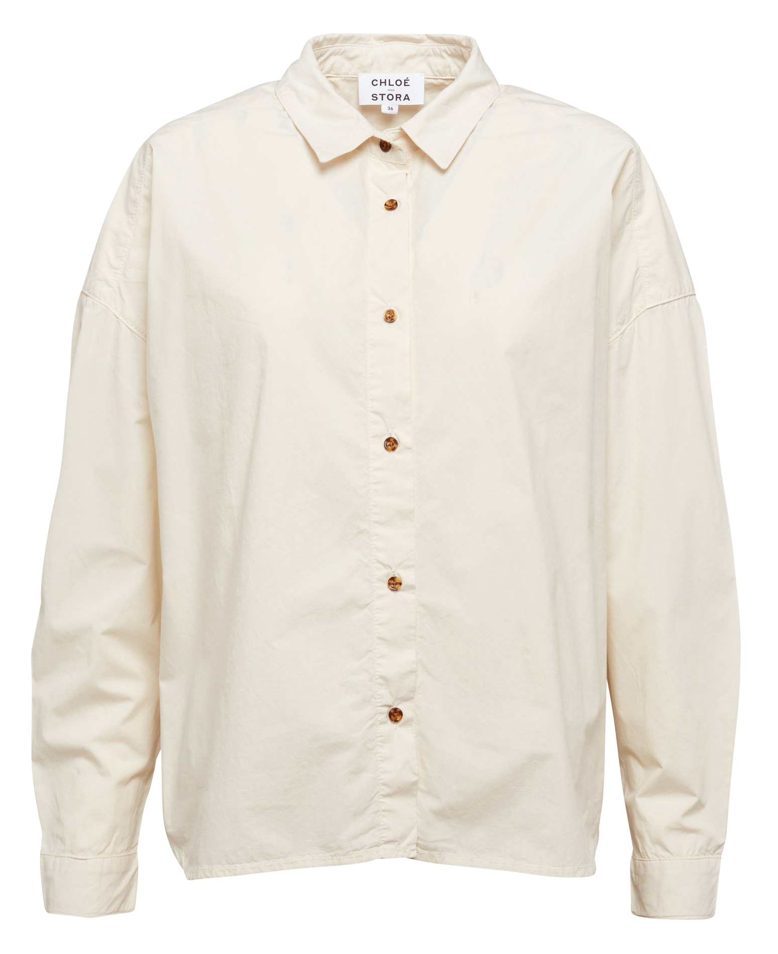 Katoenen blouse met klassieke kraag CHLOE STORA Wit