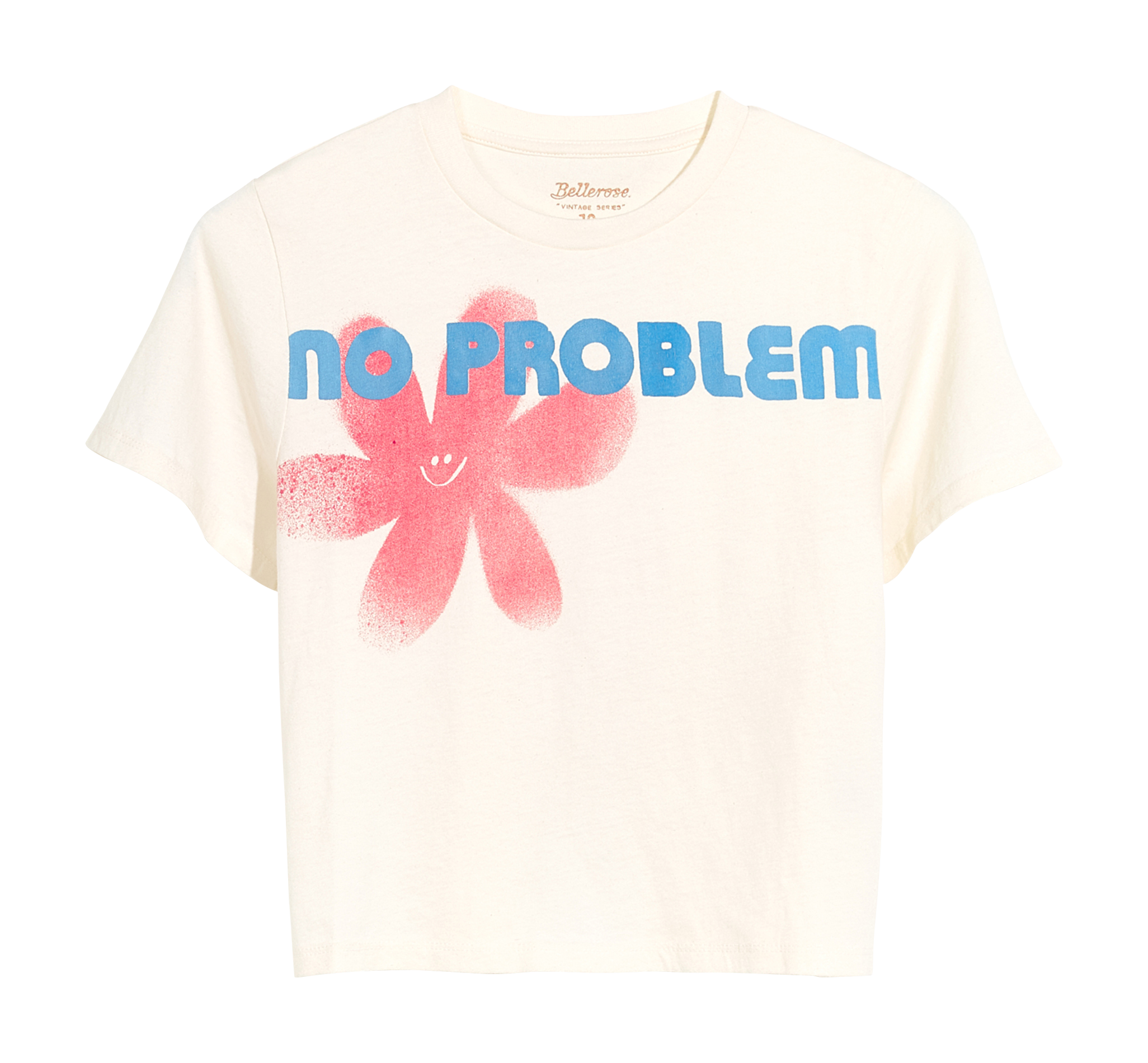 Printed organic cotton round-neck T-shirt BELLEROSE White