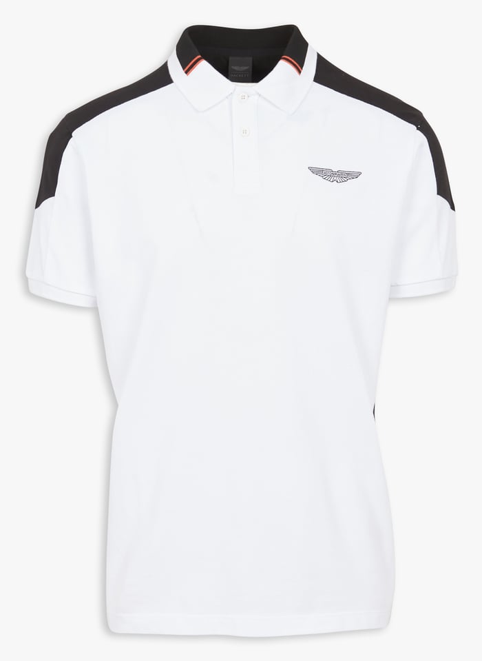Straight Cotton Polo Shirt White Hackett Men Place des Tendances