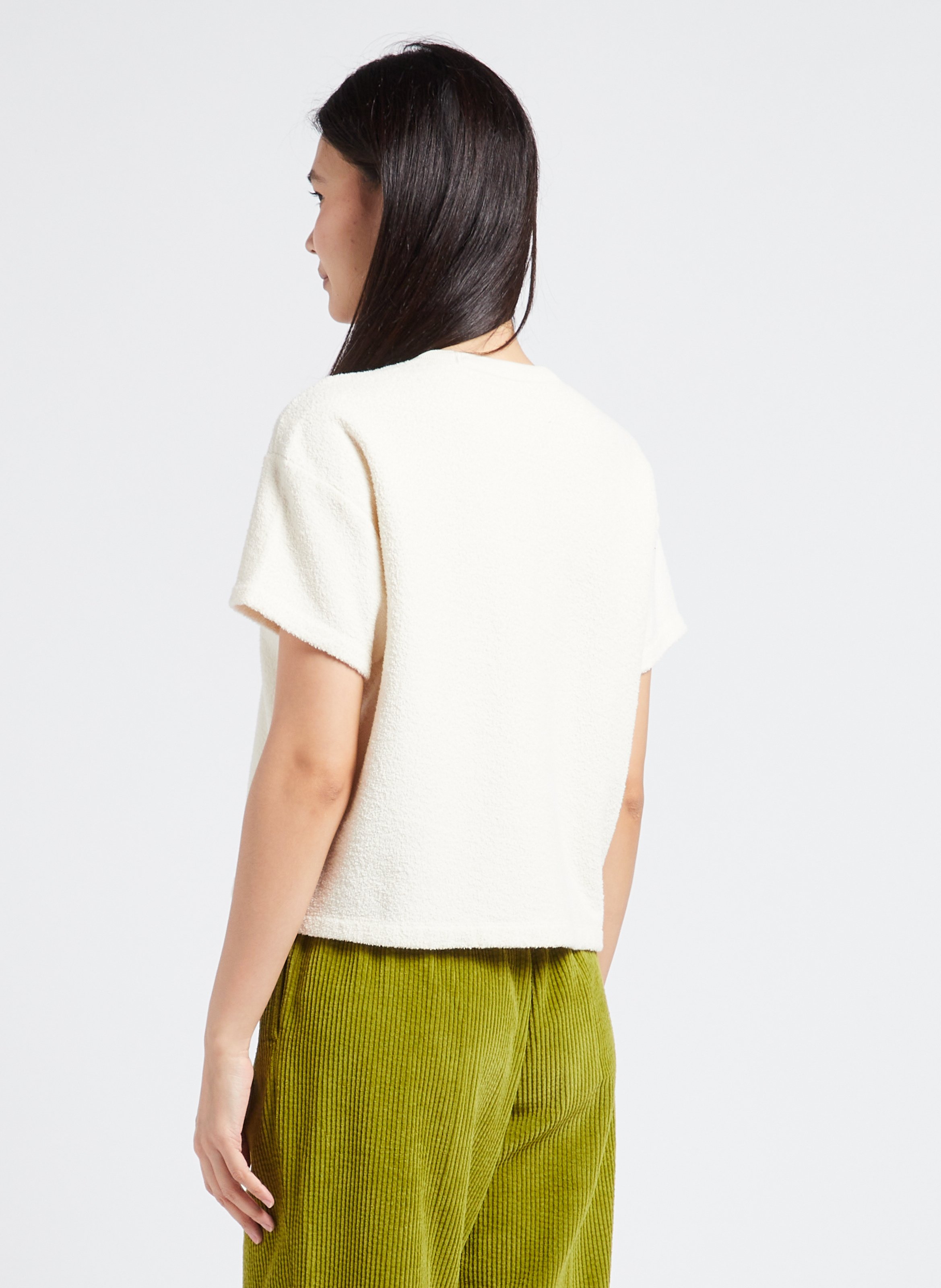 Tee-shirt ample col rond en coton bio AMERICAN VINTAGE Beige