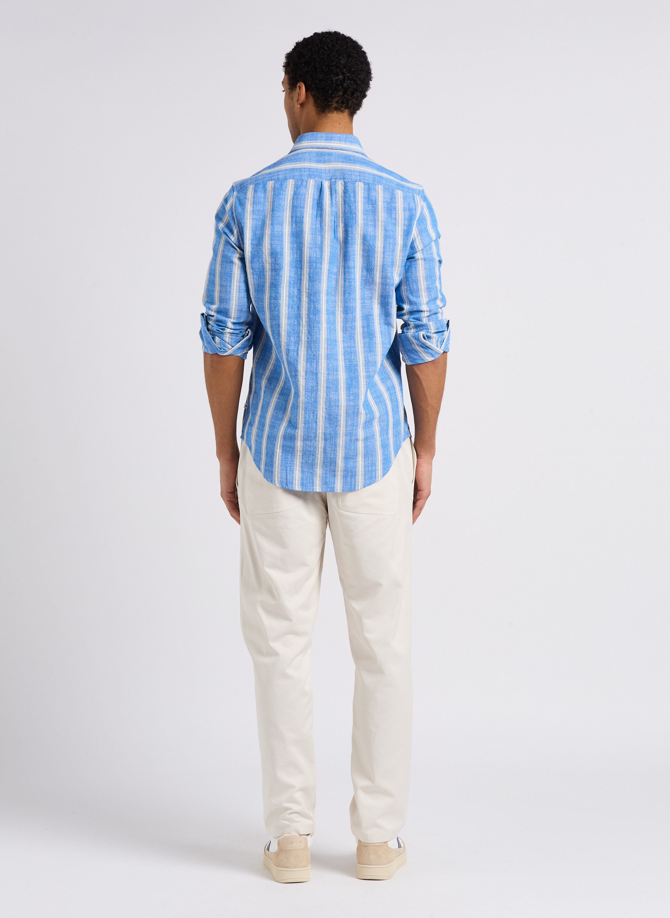 Straight-leg organic cotton-blend pants SAMSOE SAMSOE White