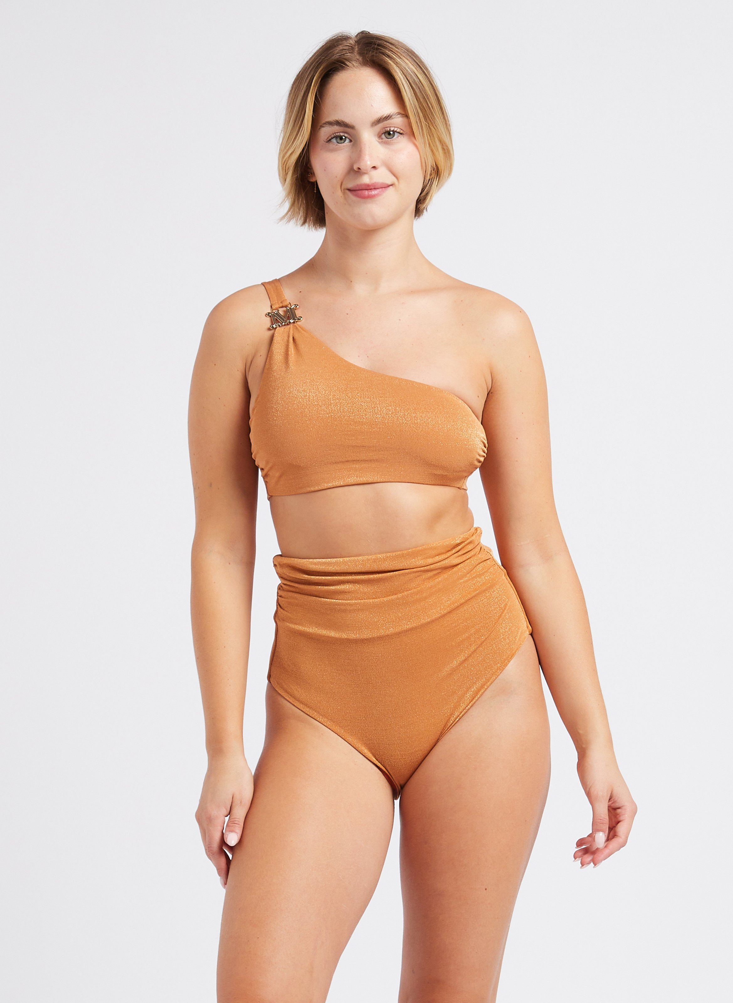 Metallic high-waisted bikini bottoms MAX MARA LEISURE Orange