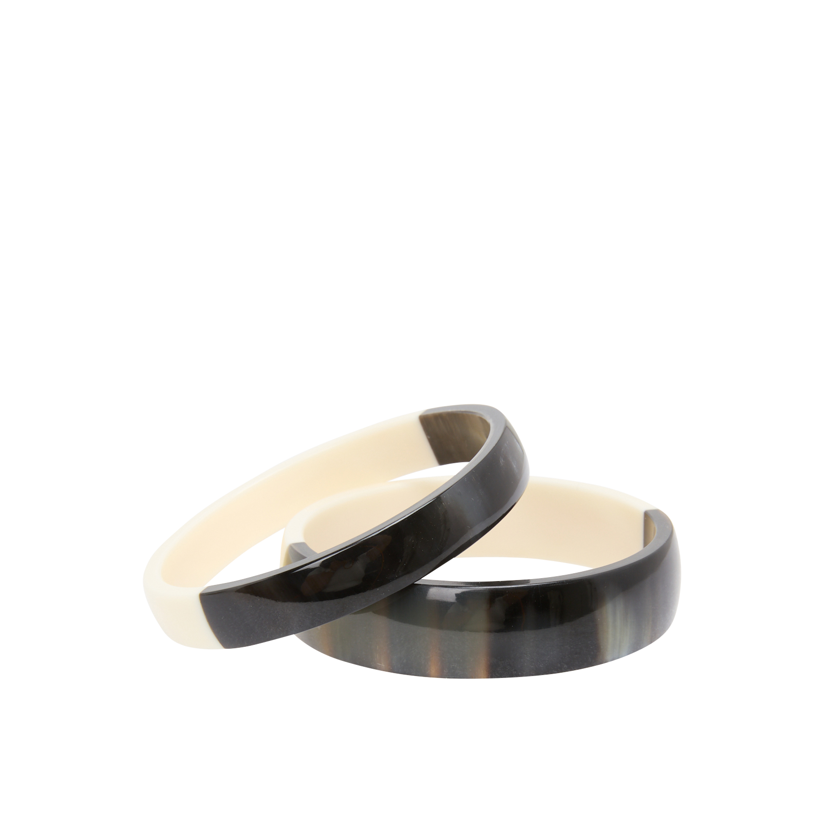 Conjunto de dos brazaletes redondos bimateriales FEEKA Blanco