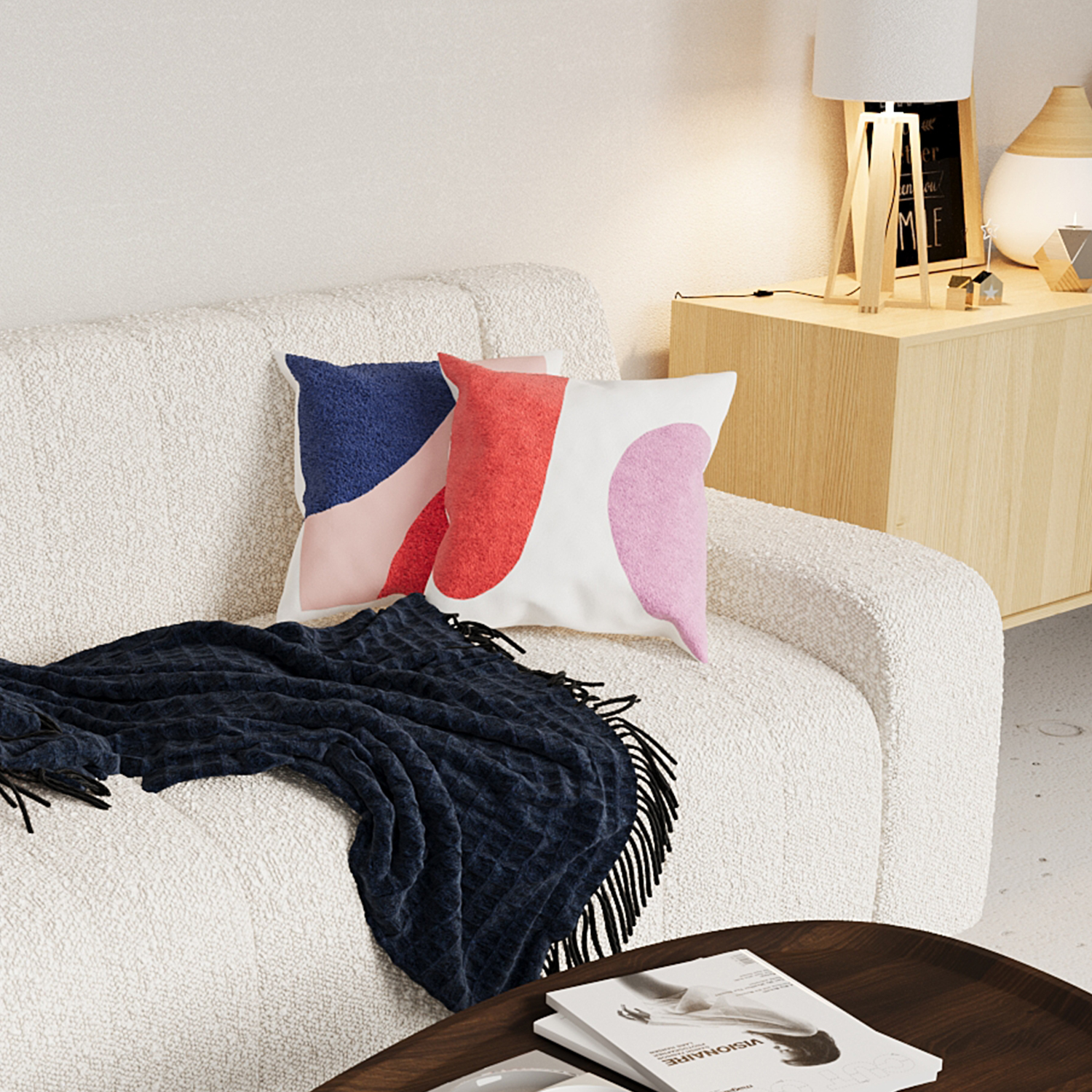 Large decorative cut design wood effect POTIRON PARIS Brown