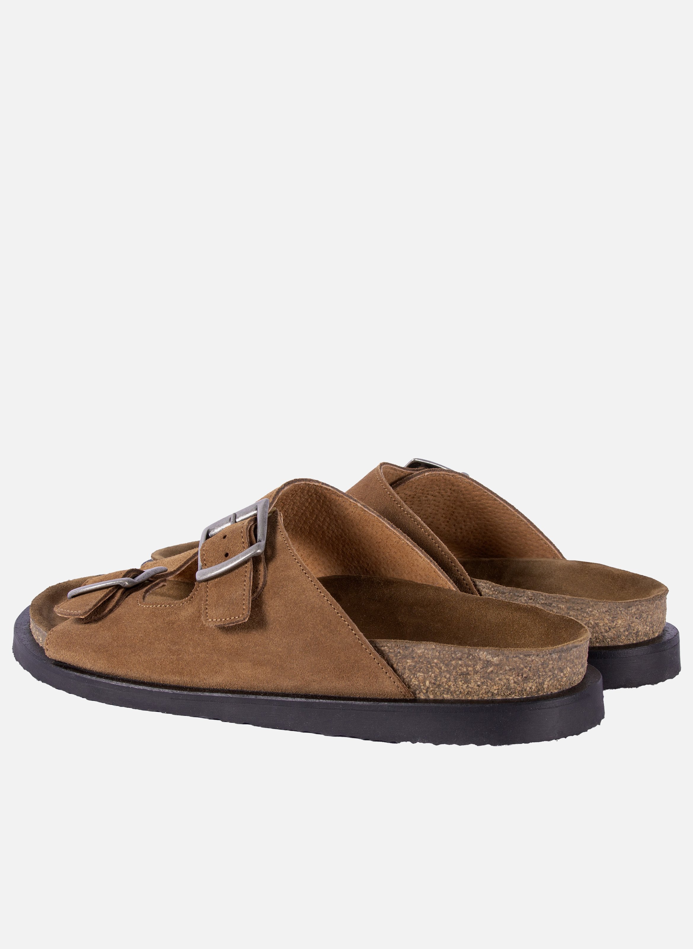 Cork leather suede mules JULES & JENN Brown