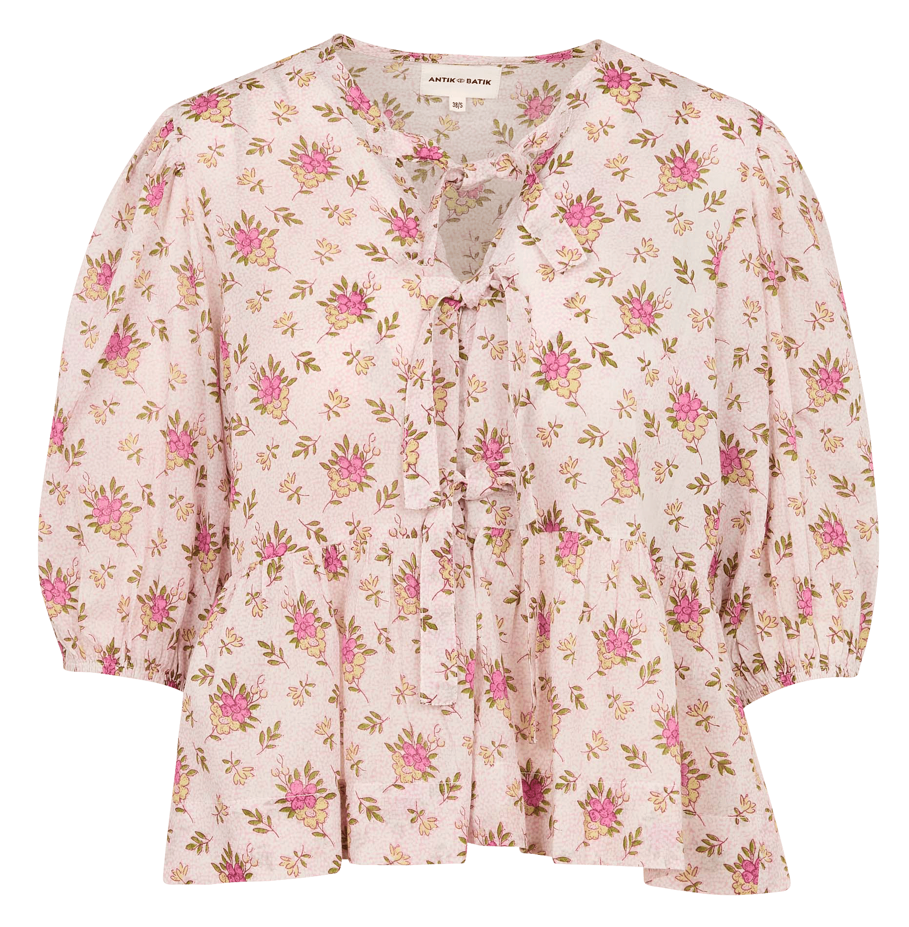 Baumwollbluse mit Rundhalsausschnitt ANTIK BATIK Rosa