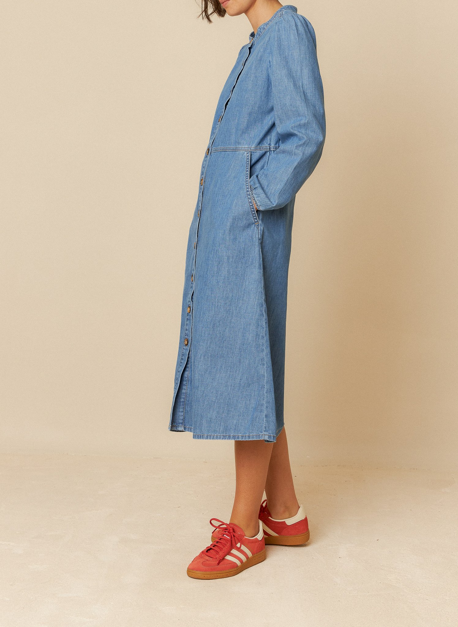 Midi cotton shirt dress INDI & COLD Jean Stone