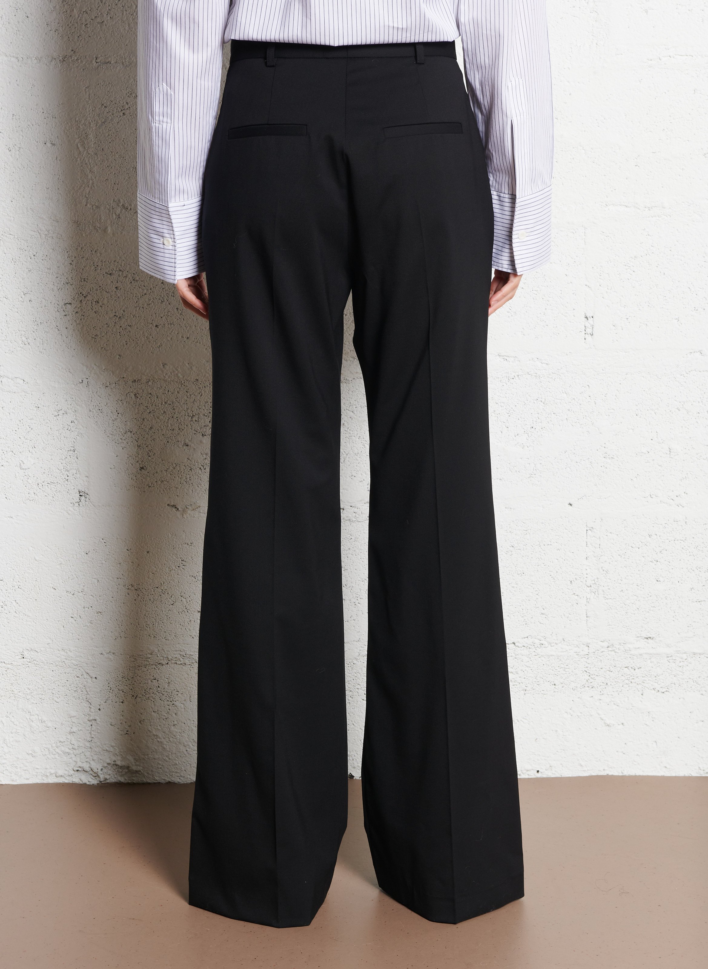 Pantalon flare en laine MARGAUX LONNBERG Noir