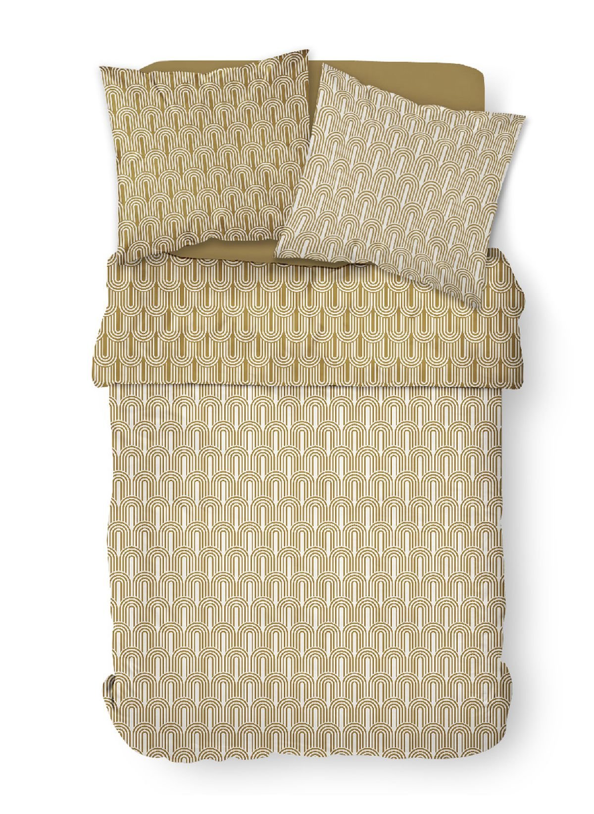 Printed cotton bedding set TODAY LINGE DE MAISON Brown