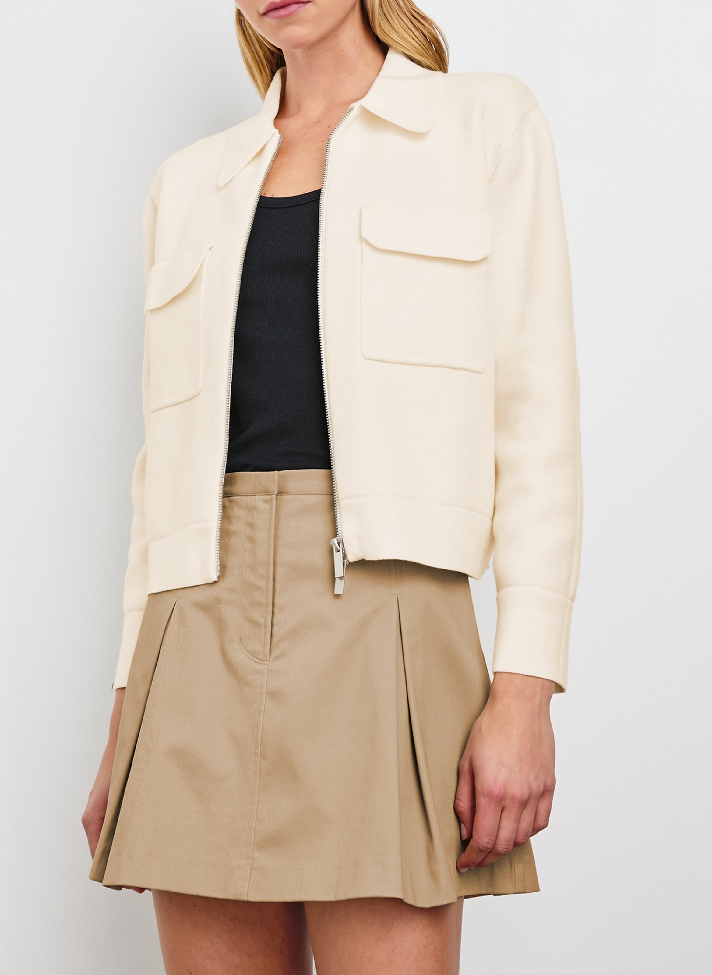 Veste col classique en coton mélangé RAILS Blanc