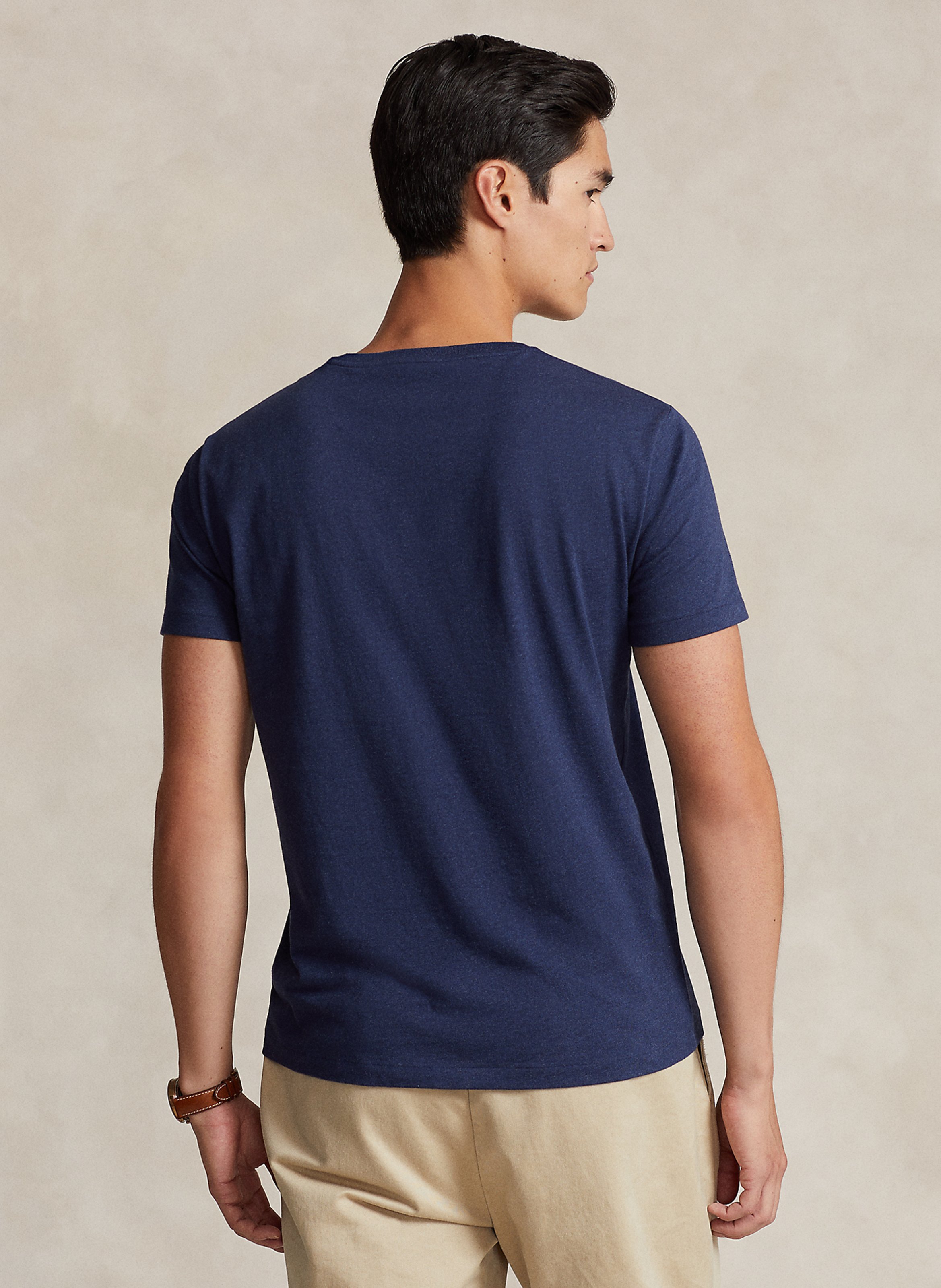 Tee-shirt col rond slim-fit en coton POLO RALPH LAUREN Bleu