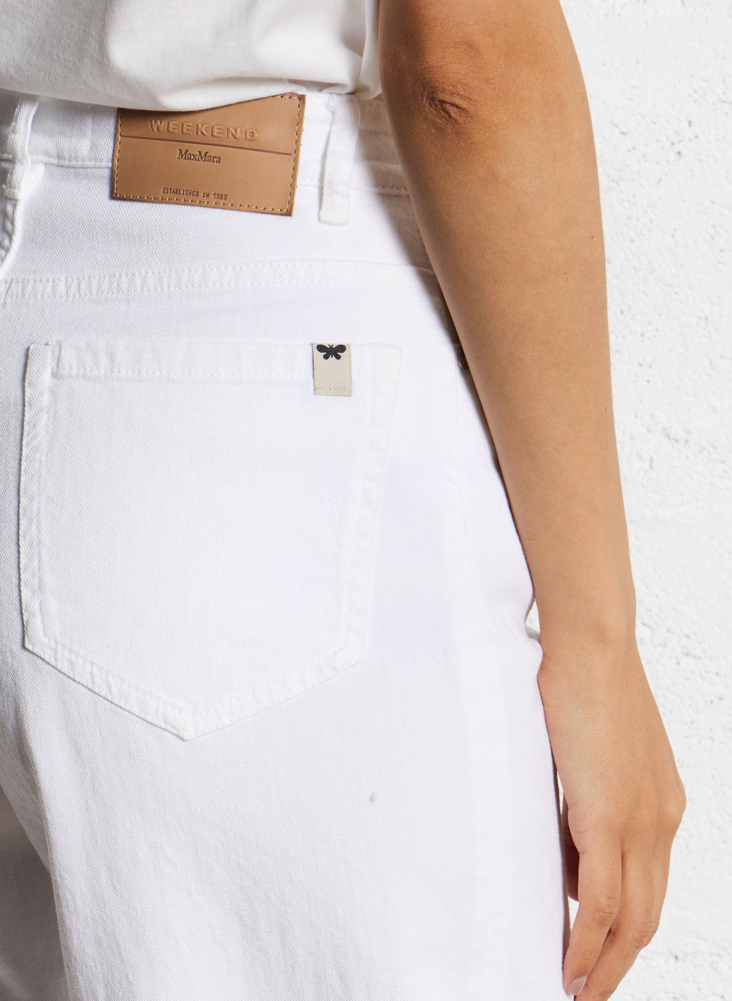 Weite Jeans aus Baumwoll-Mix Weiss