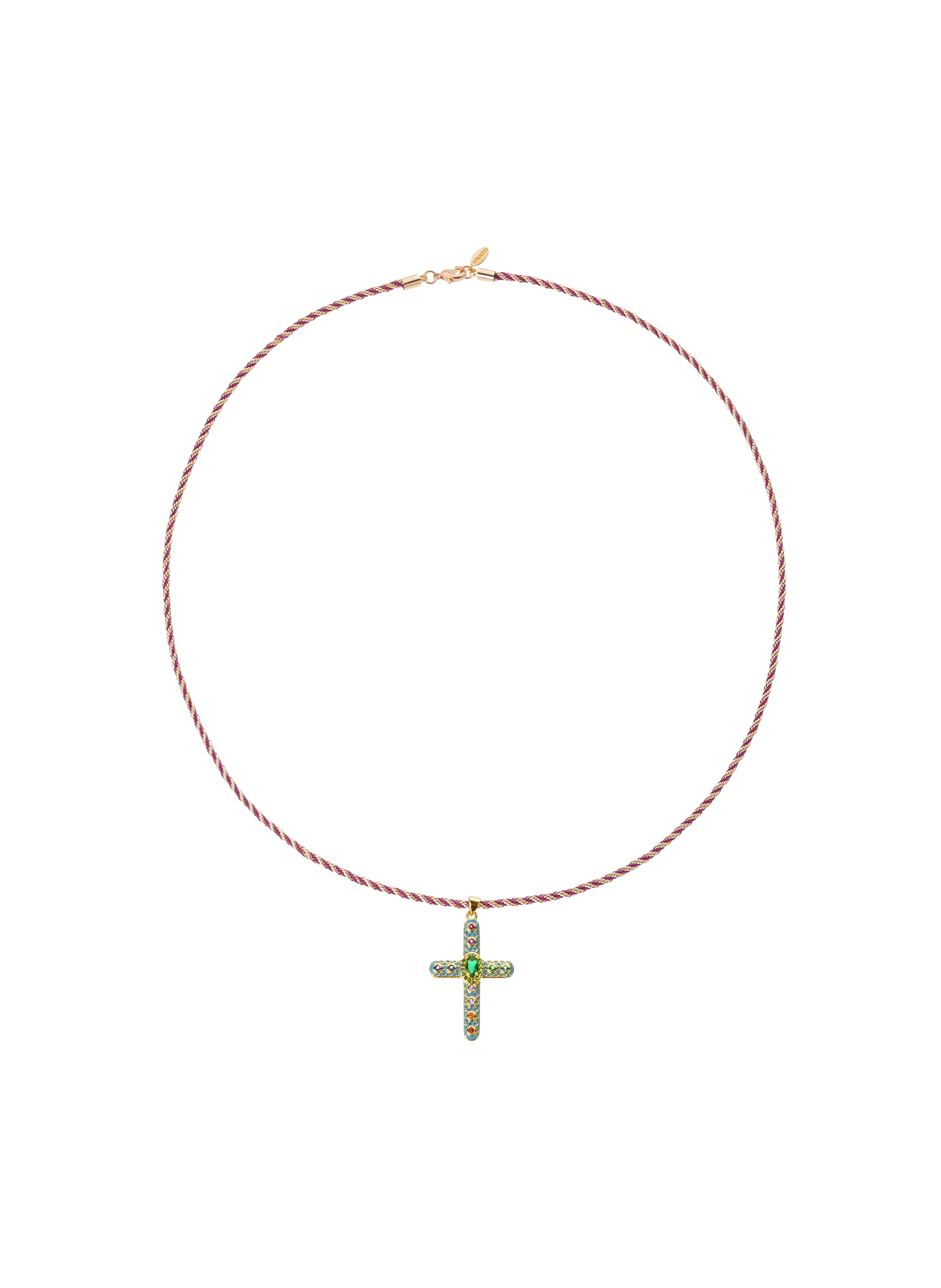 Chain necklace with colorful cord and pendant HIPANEMA Green