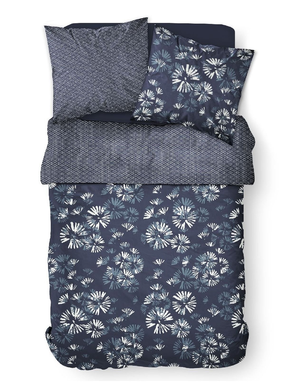 Floral printed cotton bedding set TODAY LINGE DE MAISON Blue