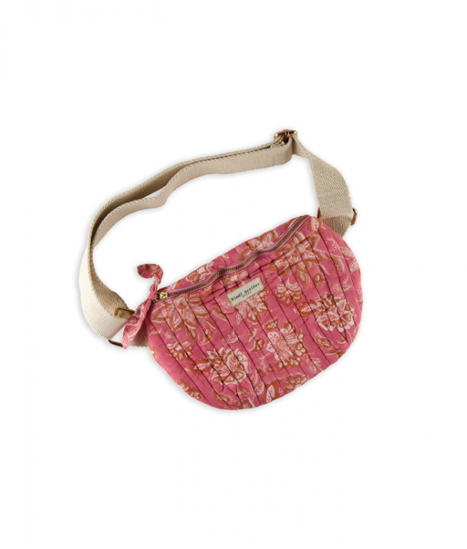 Printed canvas waist bag BINDI ATELIER Pink