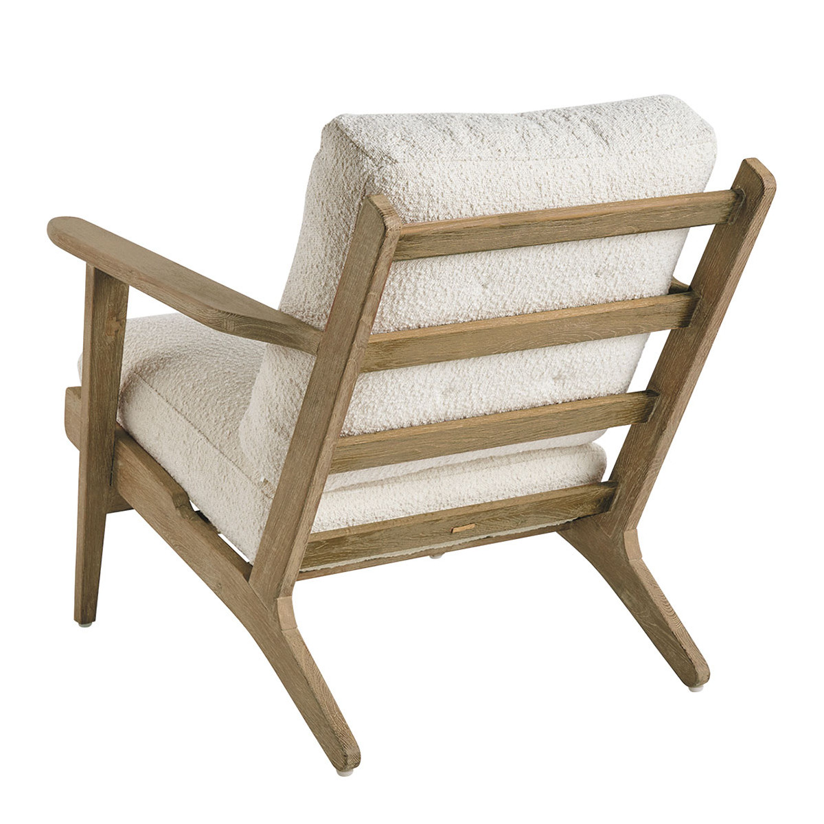 Fauteuil jules en bouclette - crème BLANC D'IVOIRE Blanc