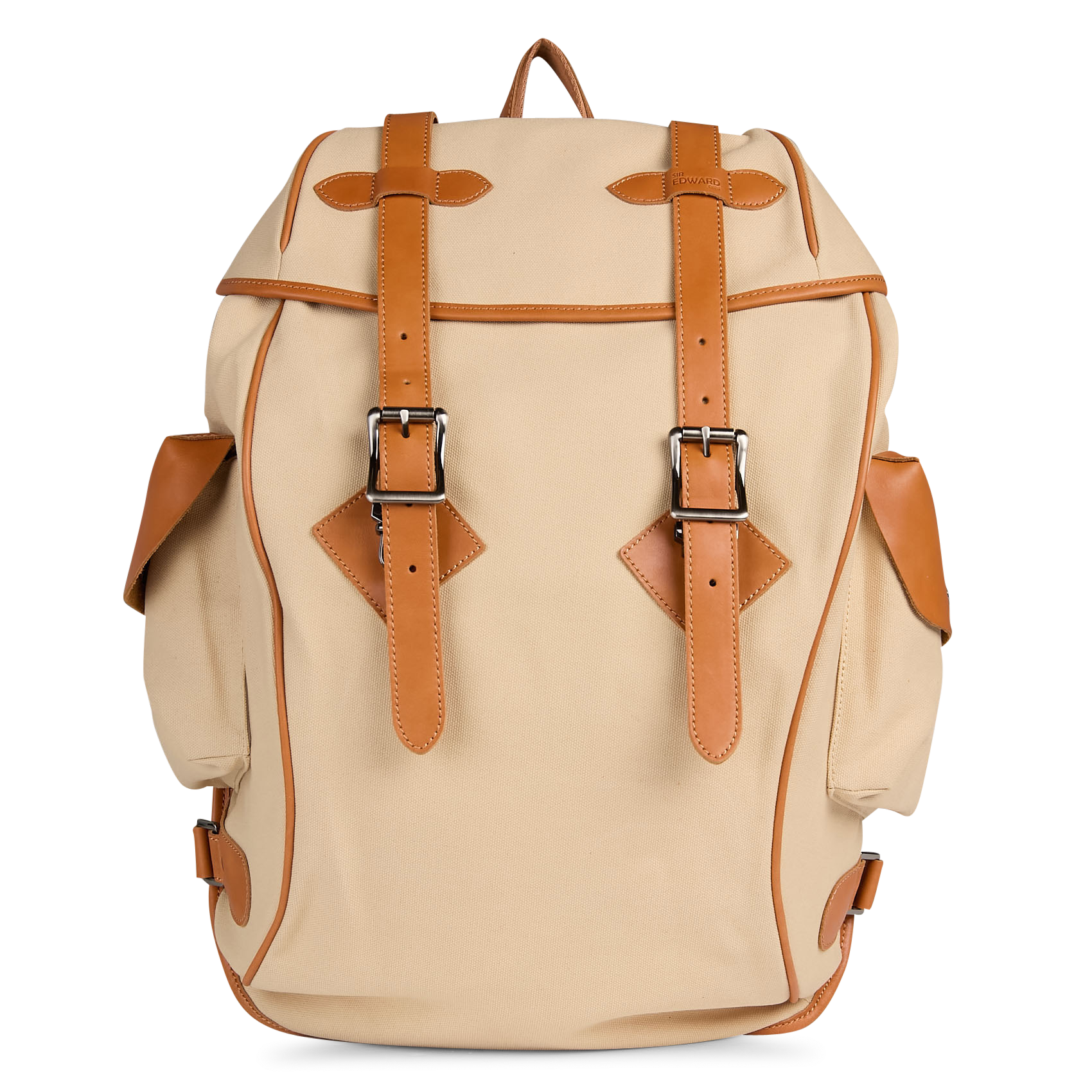 Two-tone leather backpack SIR EDWARD Brown
