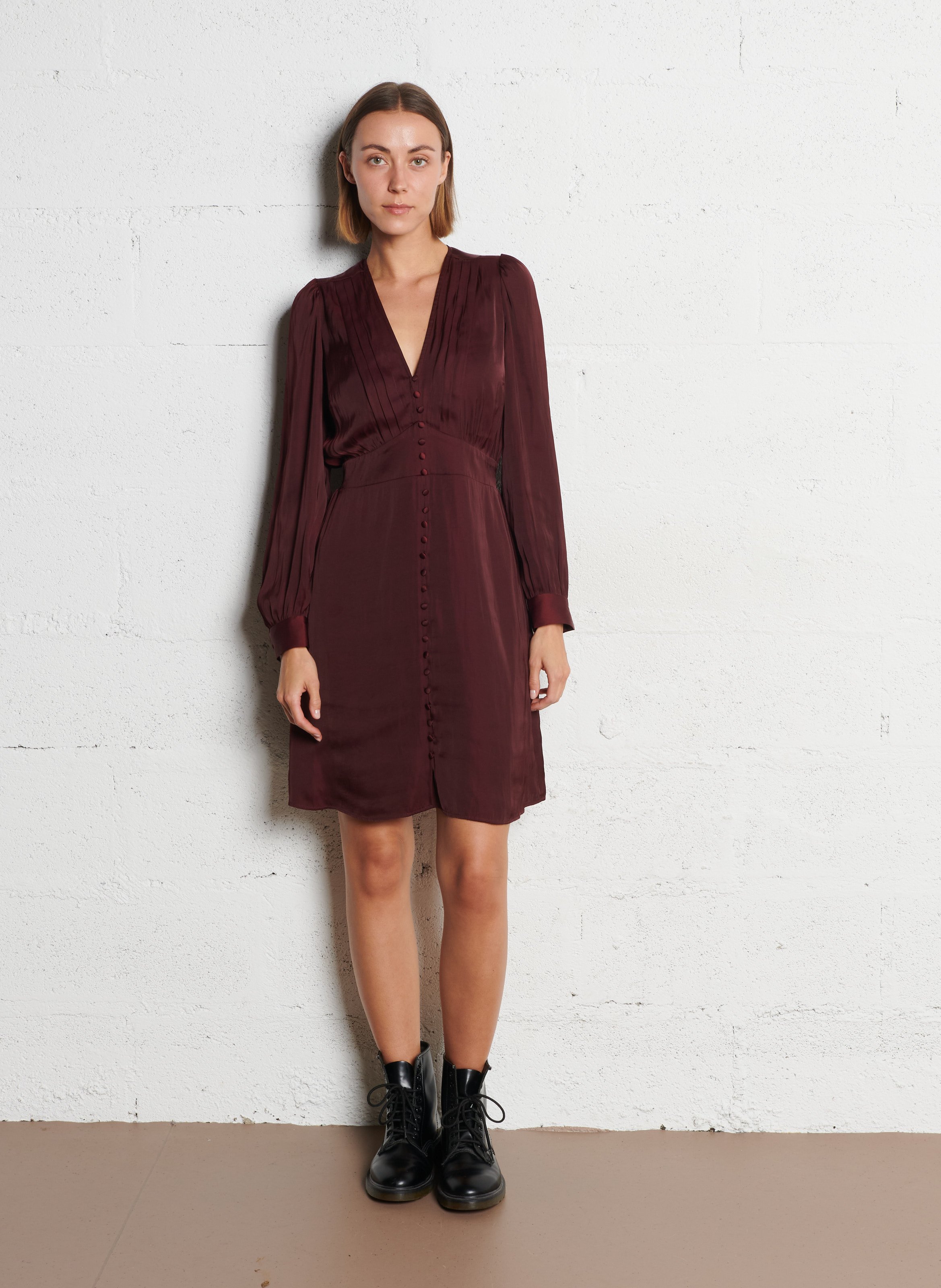 Midi-Faltenkleid IKKS Violett