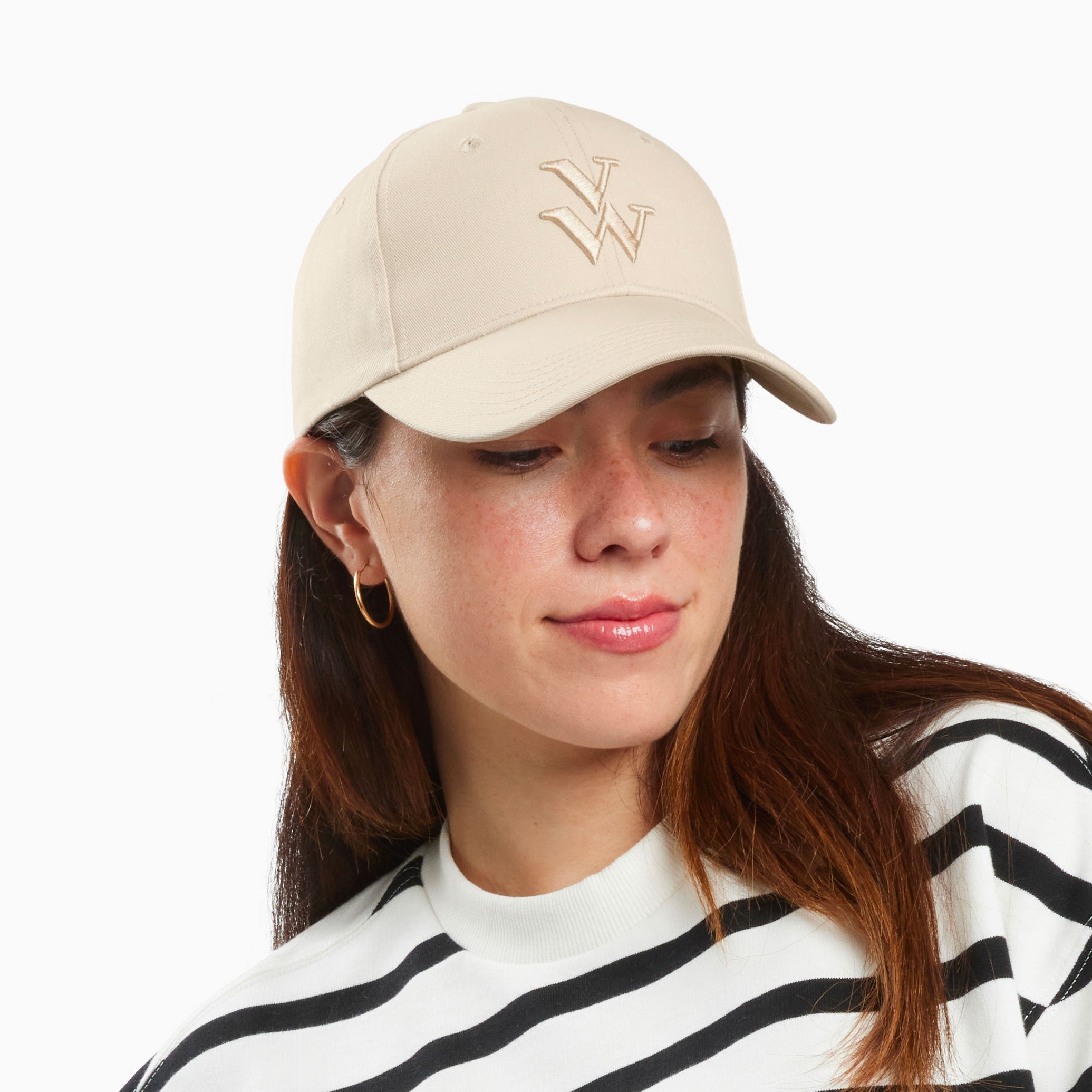 Leopard canvas cap with embroidered logo VANESSA WU Beige