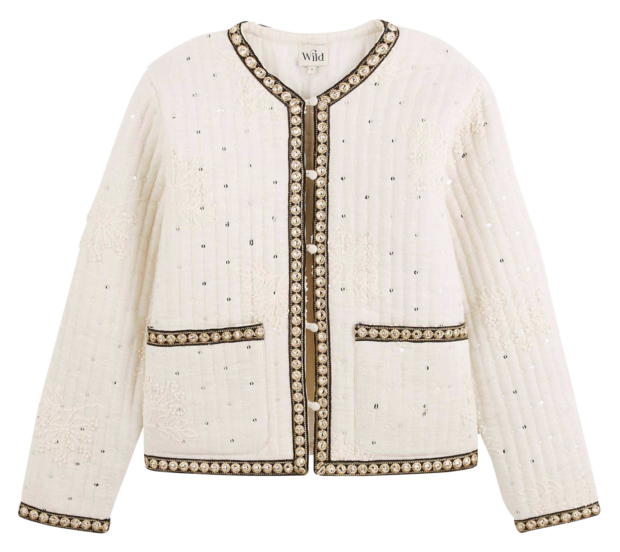 Straight cotton jacket WILD White