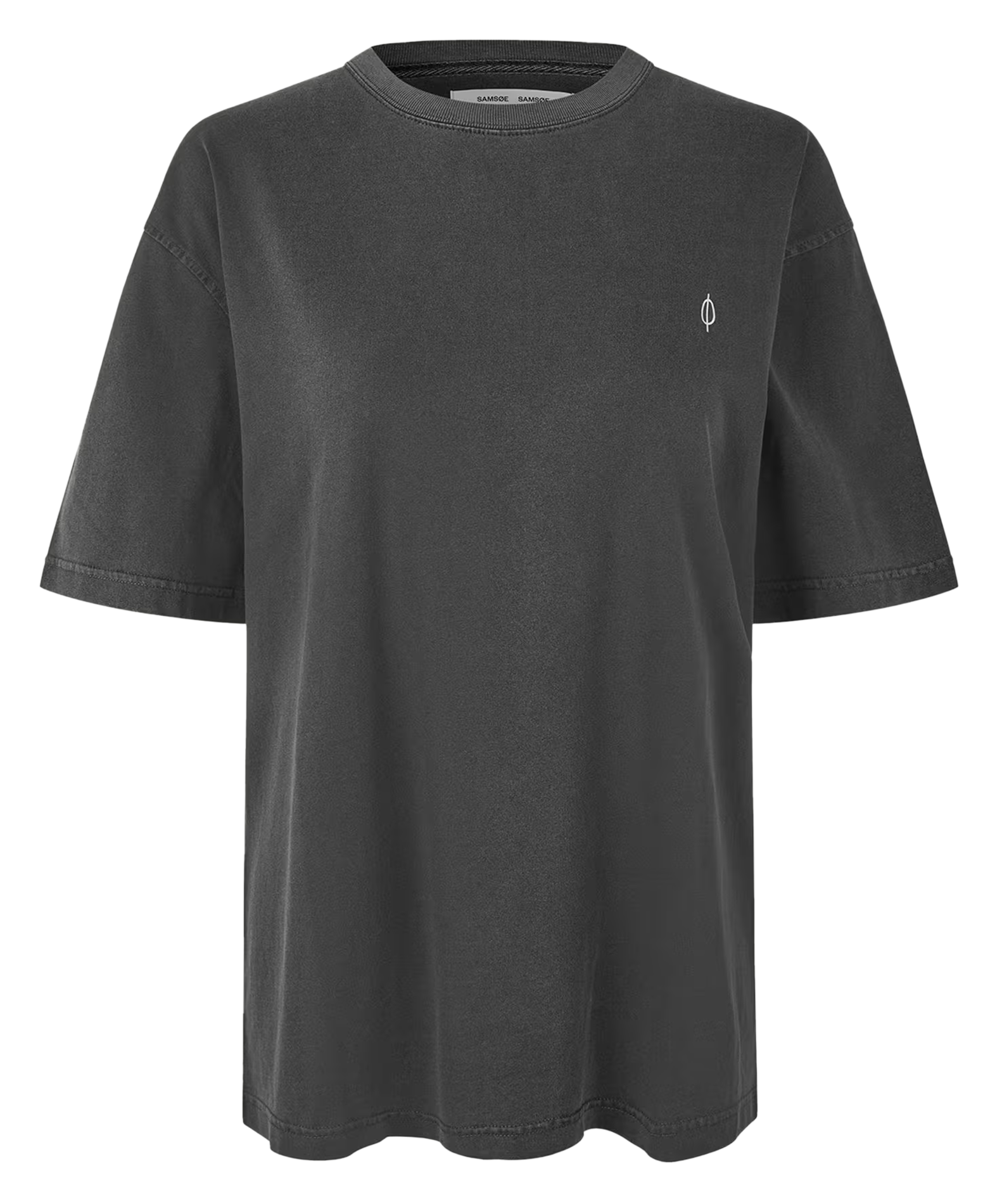 T-shirt met ronde hals - biologische katoenblend SAMSOE SAMSOE Zwart