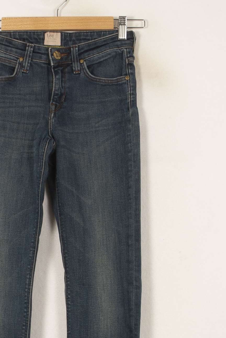 Cropped slim jeans with studs LEE - Seconde Main Blue