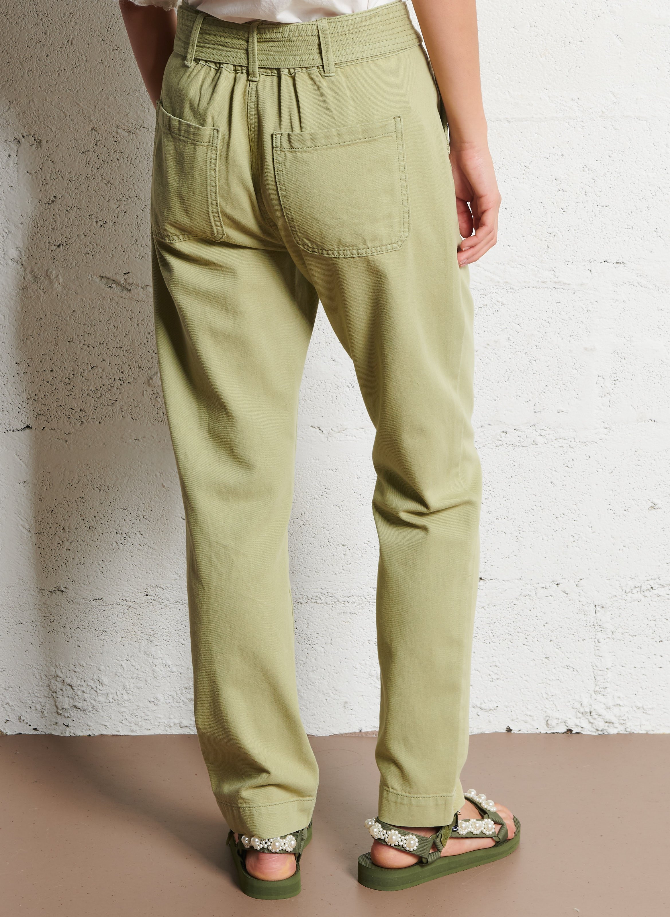 Slim-fit cotton cargo pants MAISON 123 Green