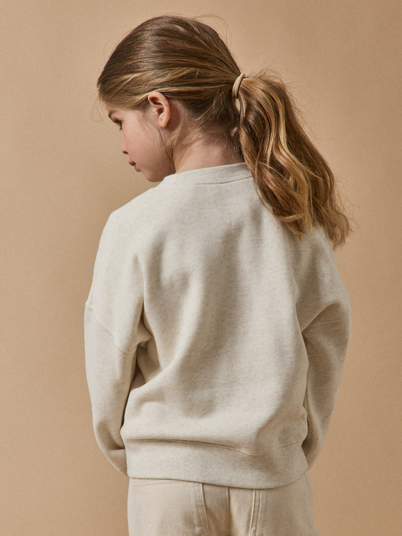 Sweatshirt with letter pattern in organic cotton Liberty fabric CYRILLUS White