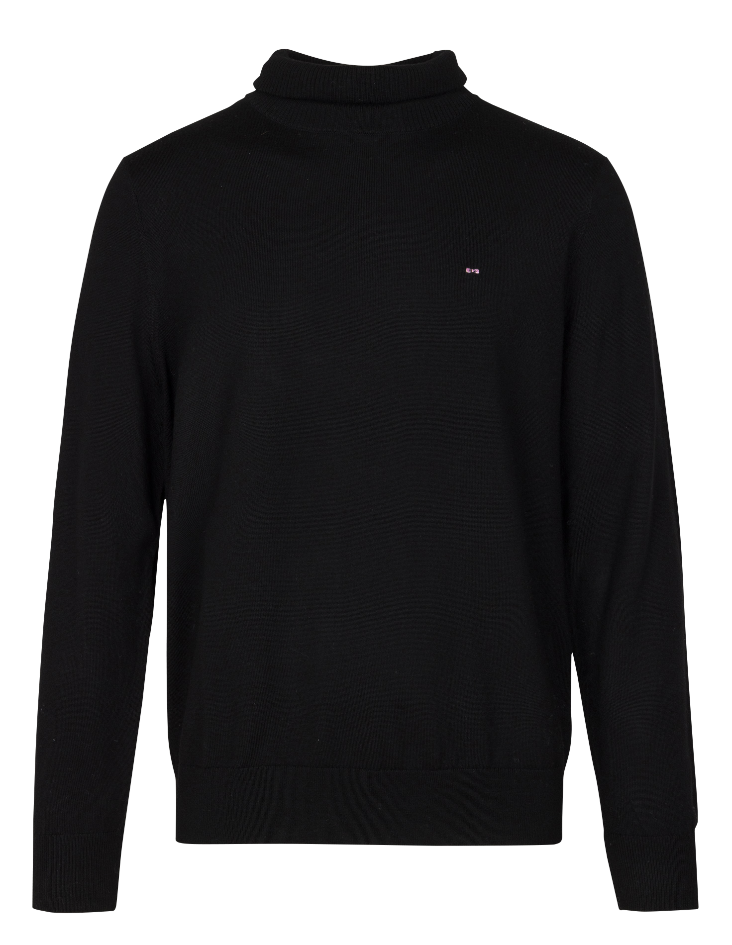 Col roulé droit brodé en laine EDEN PARK Noir