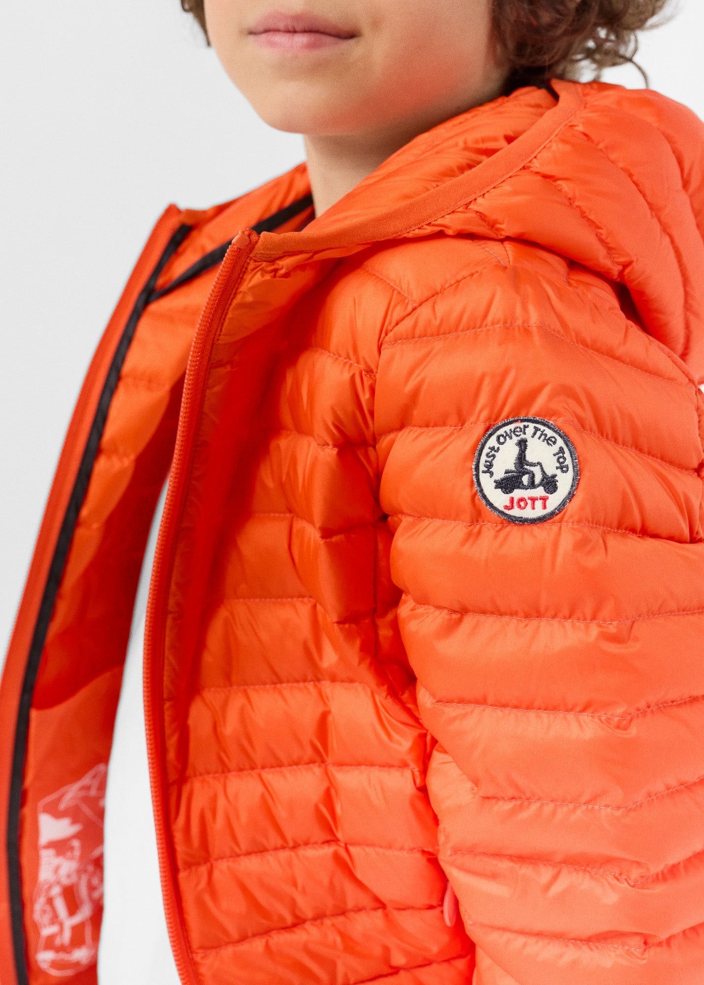 Hugo lightweight hooded child's puffer coat JOTT Red