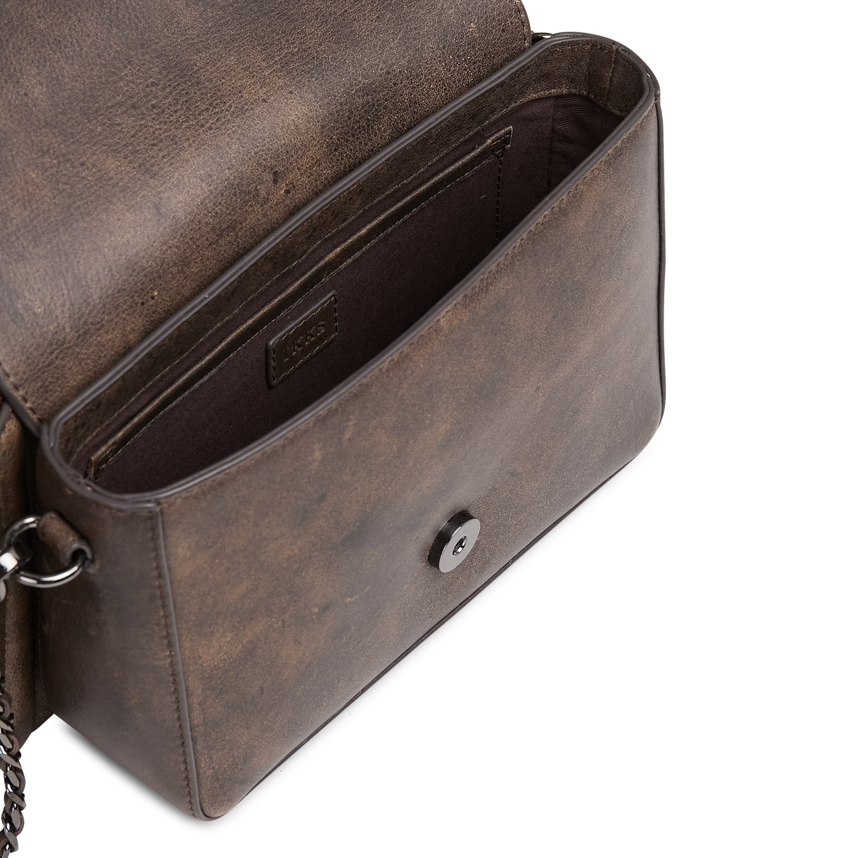 Leather crossbody bag IKKS Brown