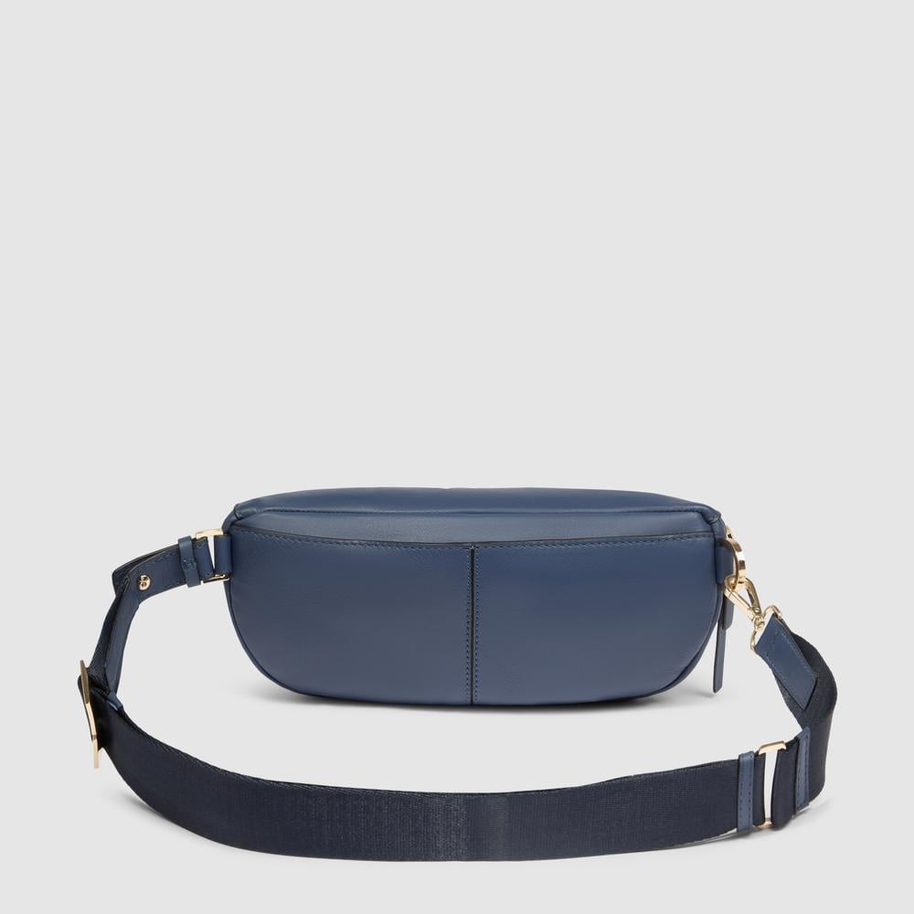 Women's leather RFID protected waist bag PIQUADRO Blue