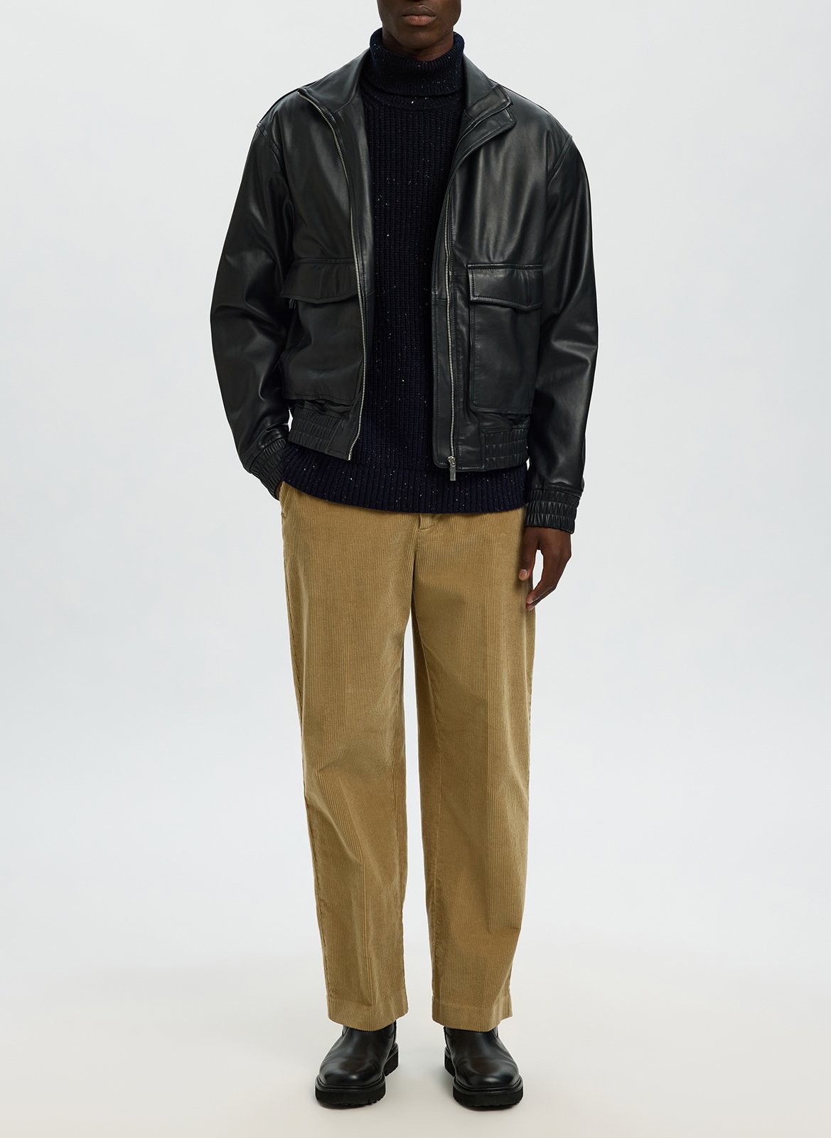 Pull col roulé en laine mélangée SELECTED Bleu