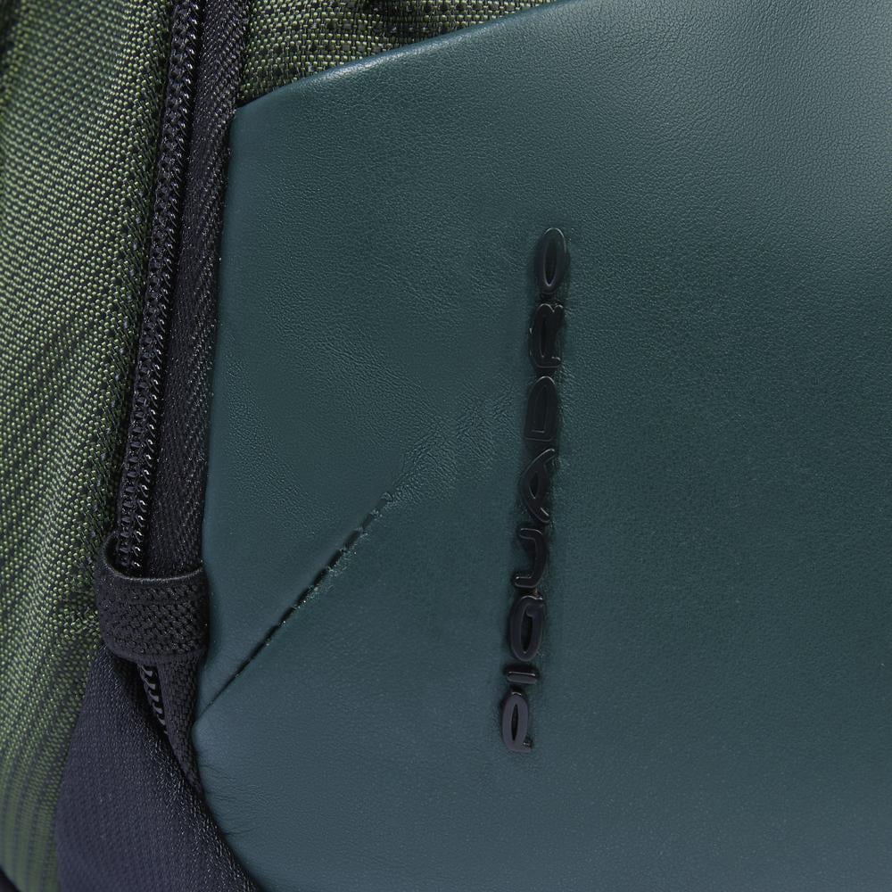 Fanny pack in recycled fabric and bio-sourced material with RFID protection PIQUADRO Green