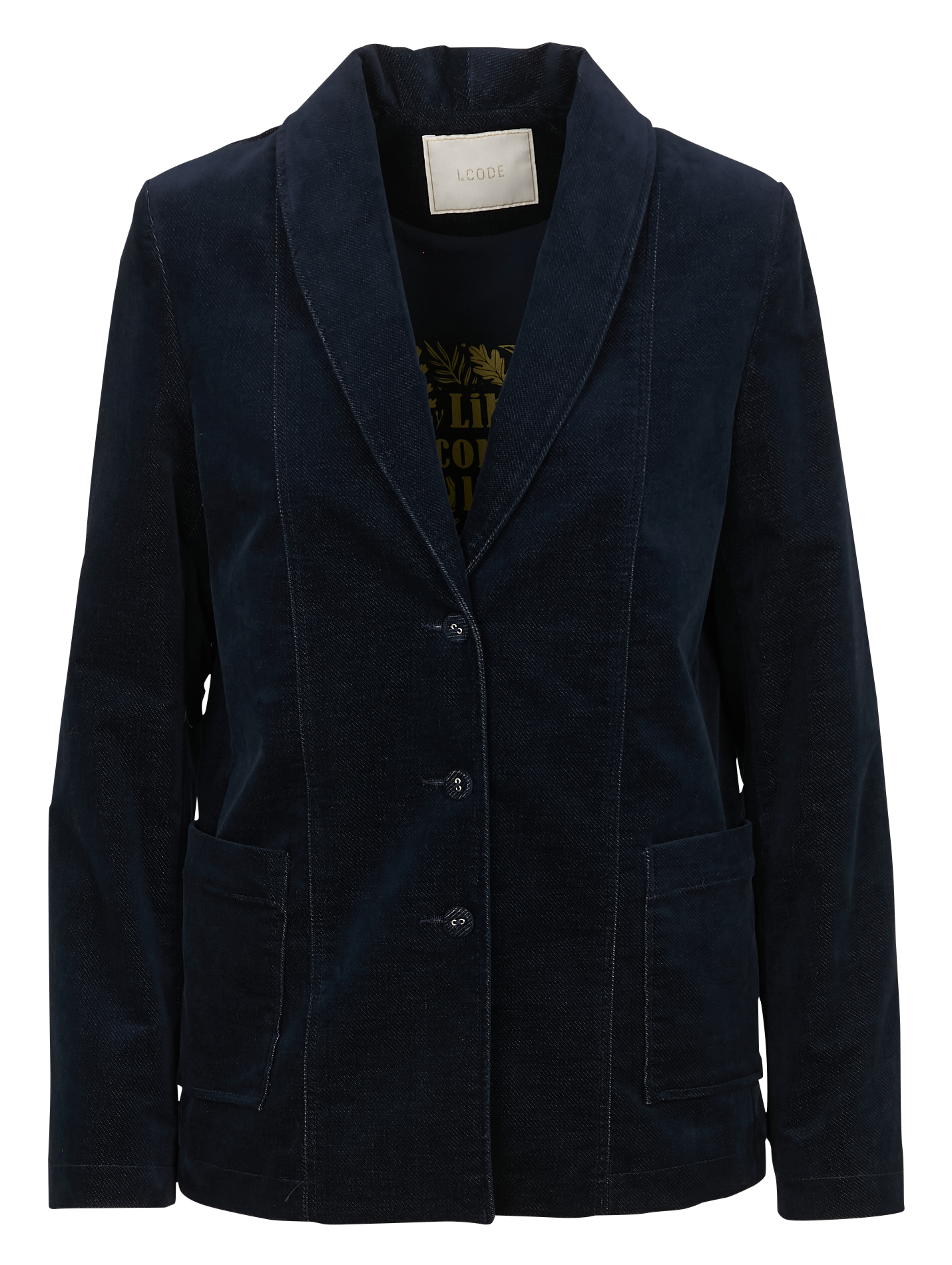 Veste tailleur droite en coton mélangé I CODE Bleu