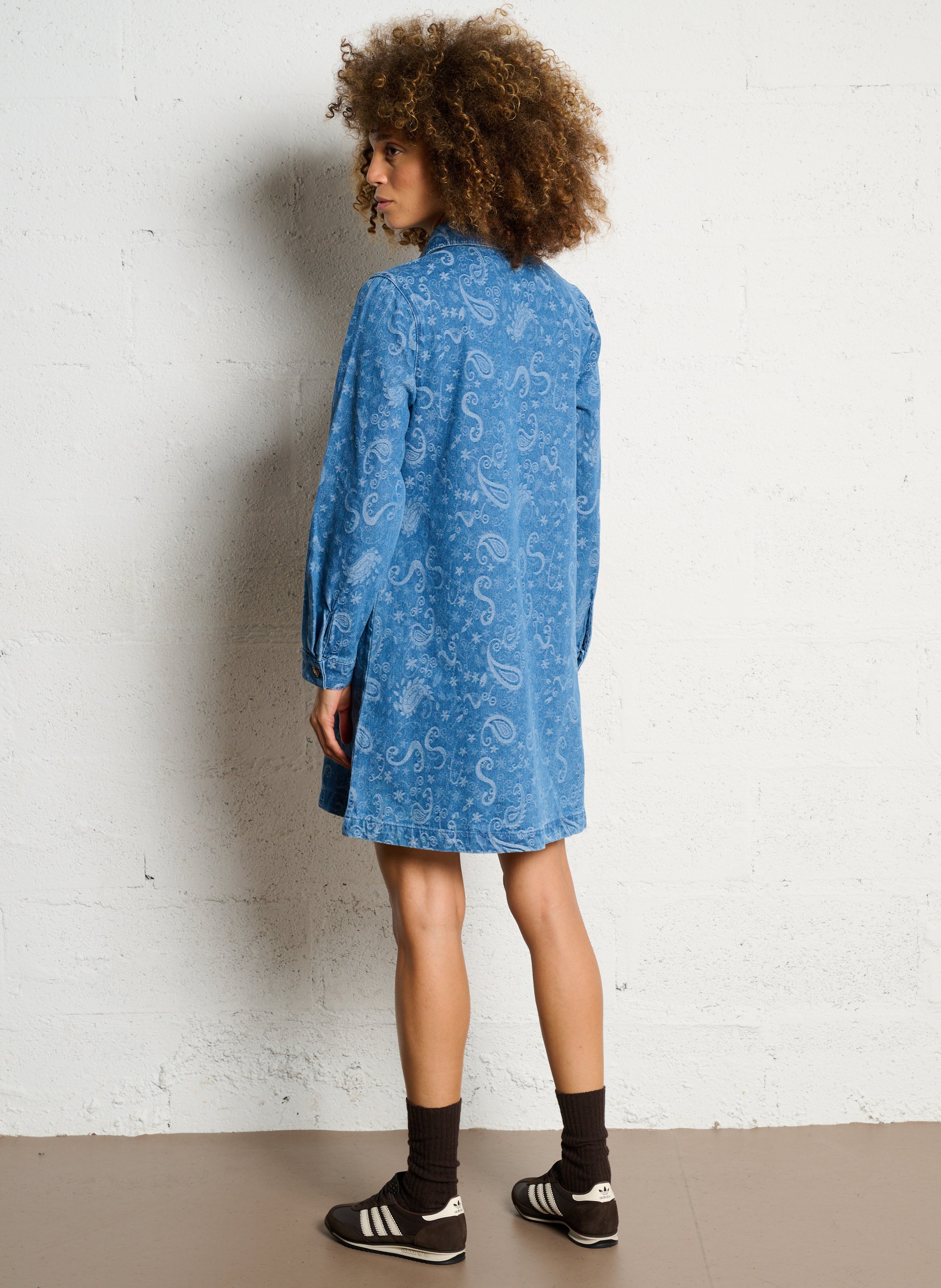 Korte, gerende jurk - katoenblend LA PETITE ETOILE Jeans Stone